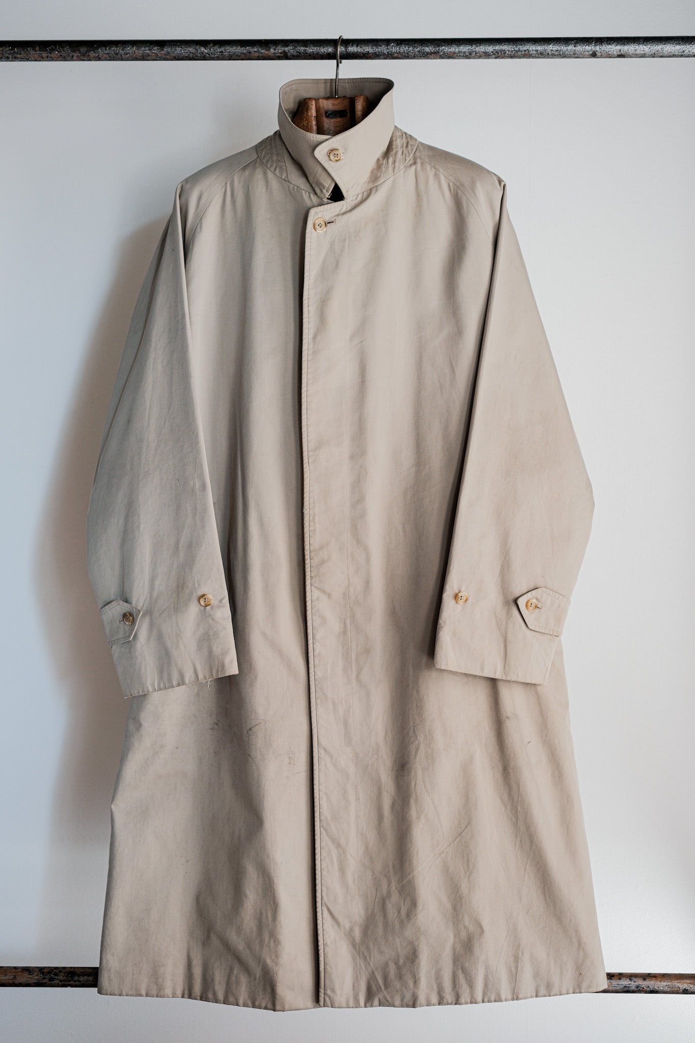 [~ 80's] Burberrys vintage Single Raglan Balmacaan Coat C100 Taille.48reg "Al Duca d'Aosta en plus de noter"