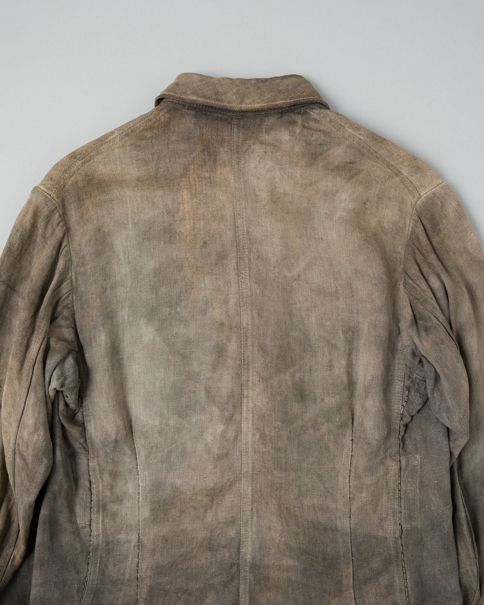 ［~30's］German Air Force Gray Drillich HBT Linen Work Jacket "Unusual Color" "Luftwaffe"