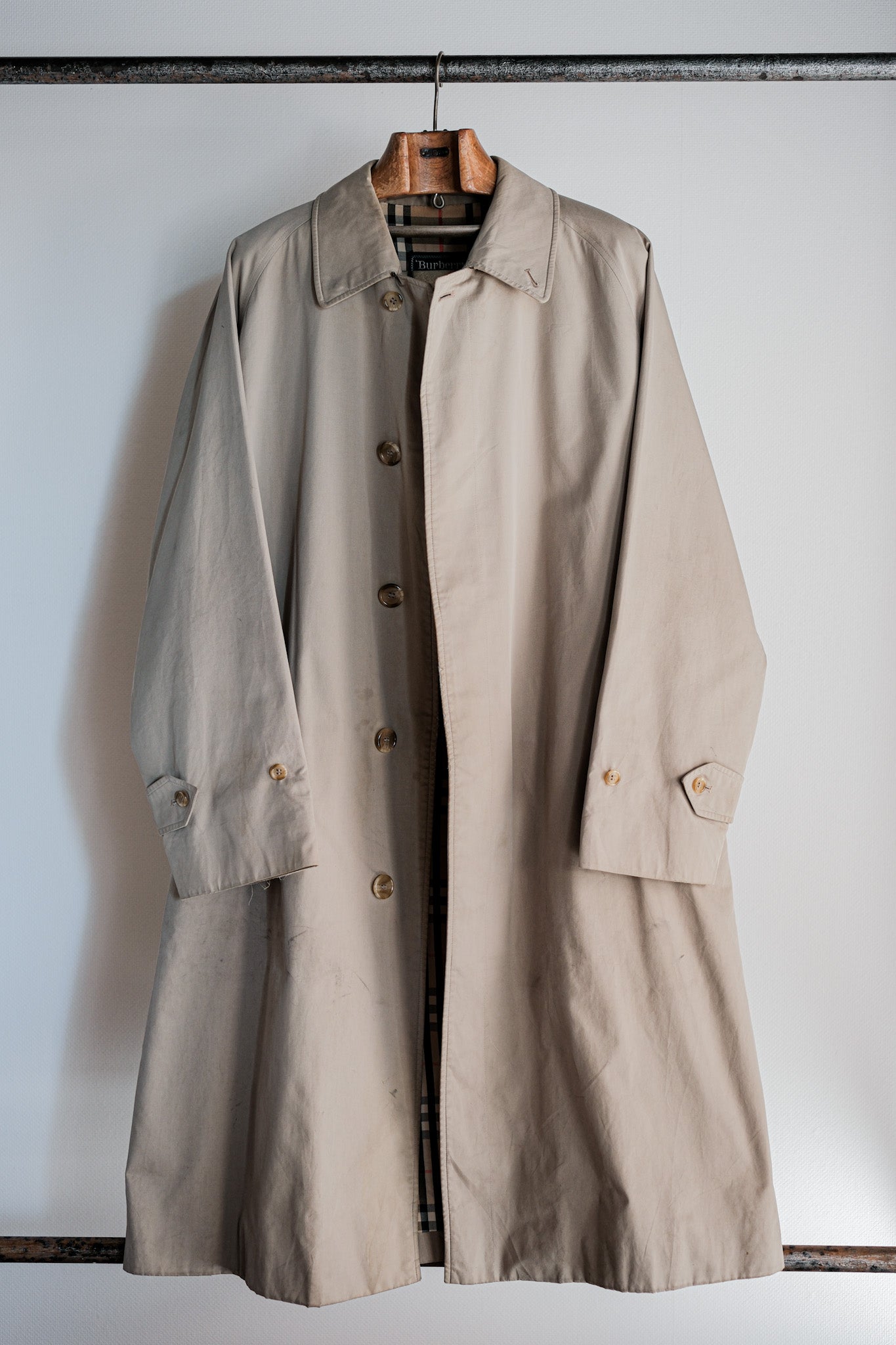[~ 80's] Burberrys vintage Single Raglan Balmacaan Coat C100 Taille.48reg "Al Duca d'Aosta en plus de noter"