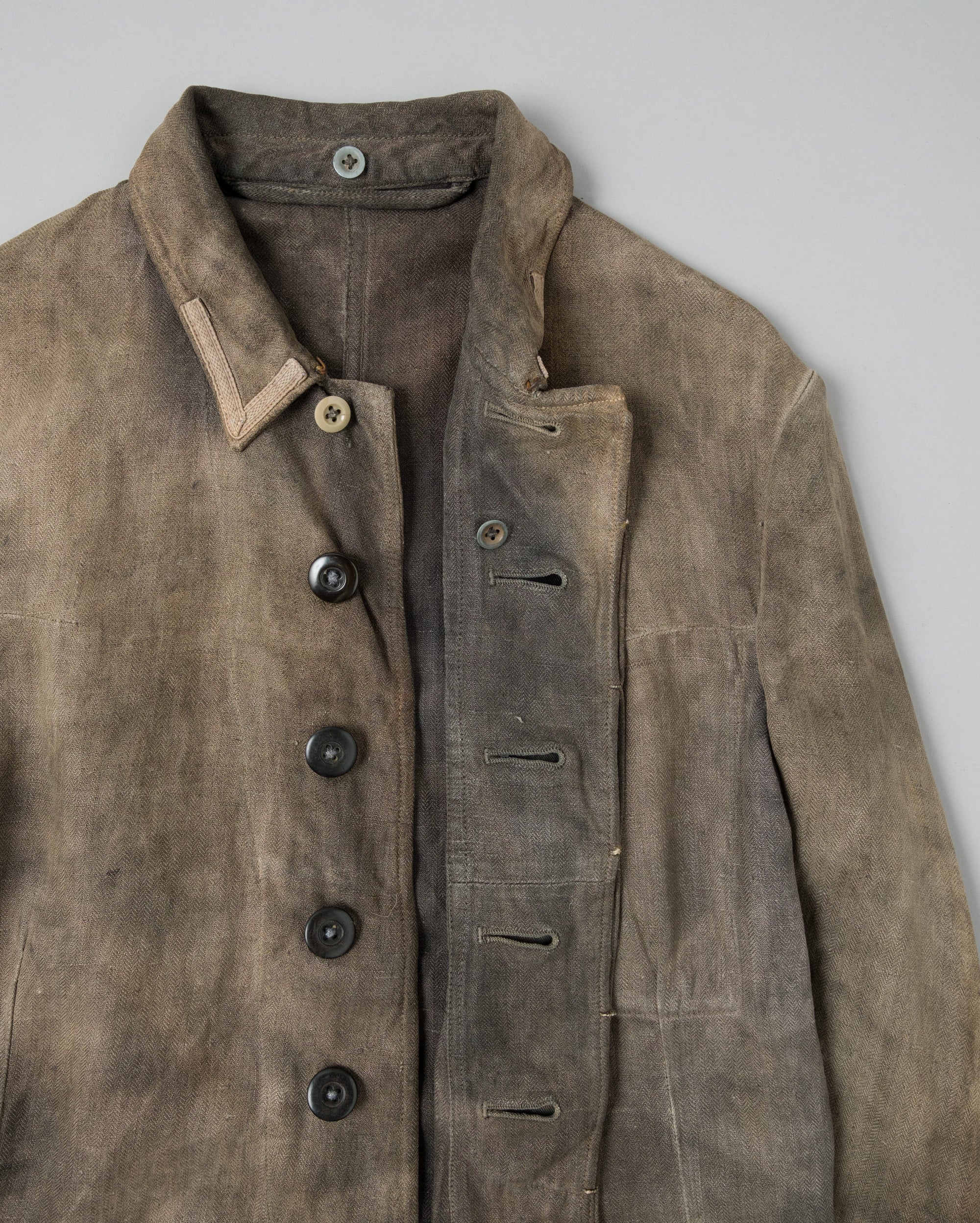 ［~30's］German Air Force Gray Drillich HBT Linen Work Jacket "Unusual Color" "Luftwaffe"