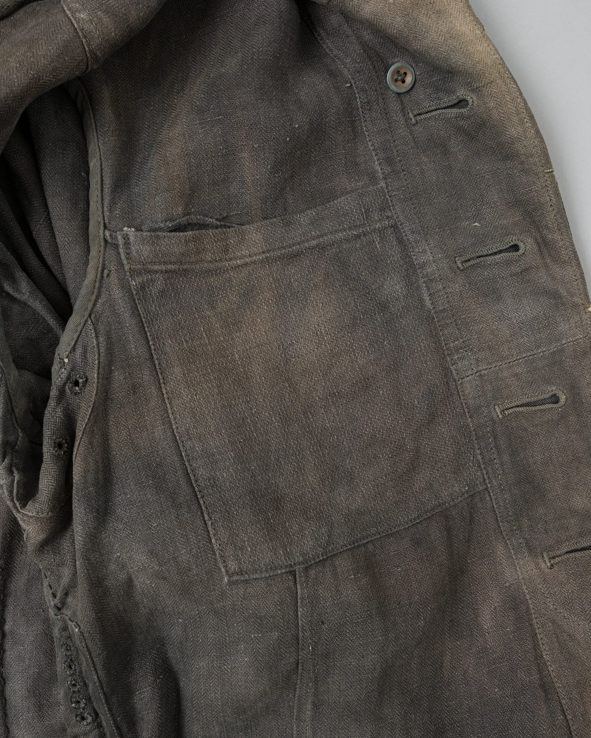 ［~30's］German Air Force Gray Drillich HBT Linen Work Jacket "Unusual Color" "Luftwaffe"