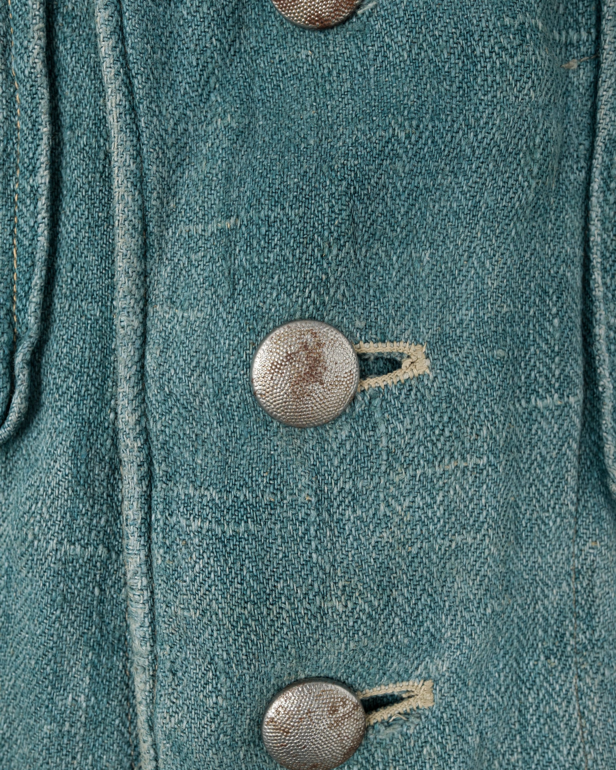 ［~40's］WWII German Army Turquoise Green Drillich HBT Linen Summer Field Jacket "Wehrmacht"