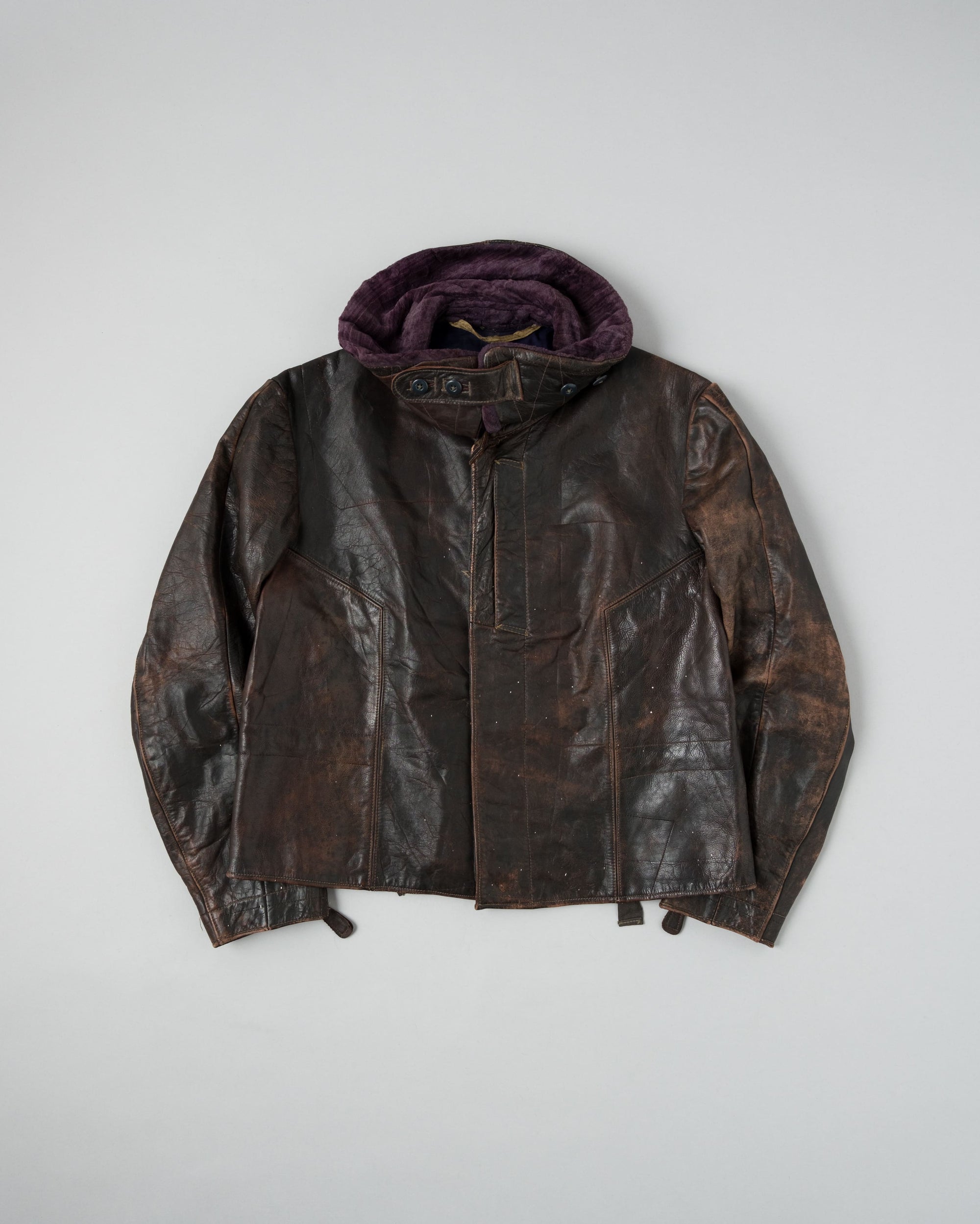 【~40's】WWII German Air Force Elite Jet Fighter Winter Leather Flight Jacket "Luftwaffe"