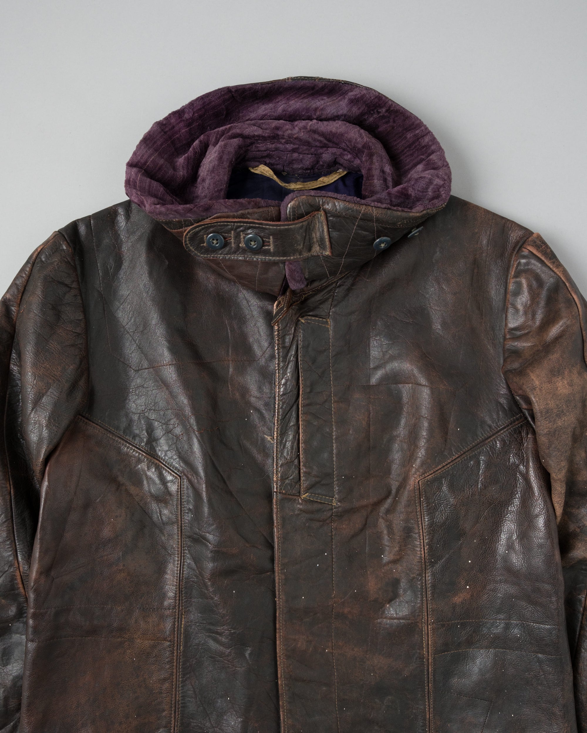 【~40's】WWII German Air Force Elite Jet Fighter Winter Leather Flight Jacket "Luftwaffe"