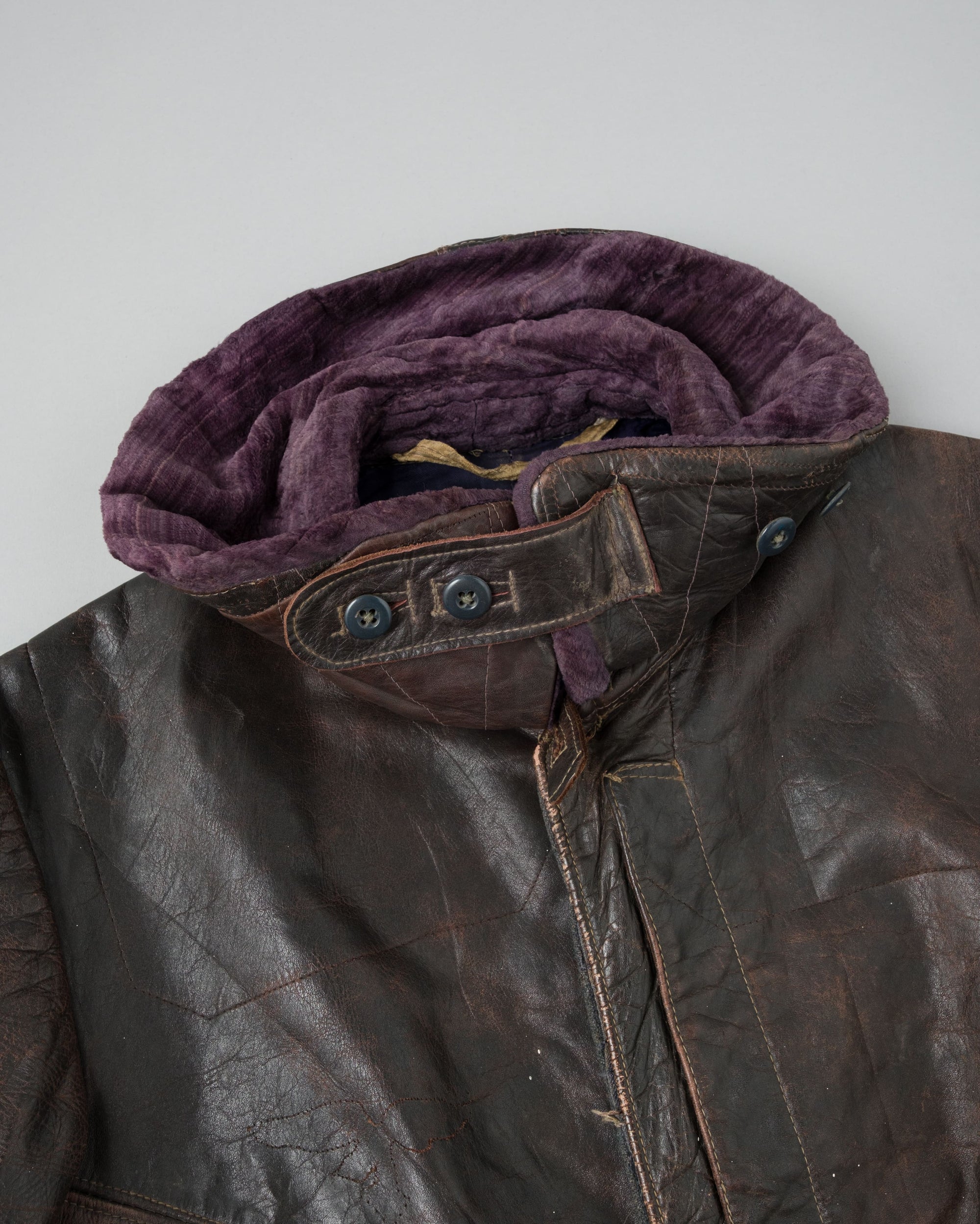 【~40's】WWII German Air Force Elite Jet Fighter Winter Leather Flight Jacket "Luftwaffe"