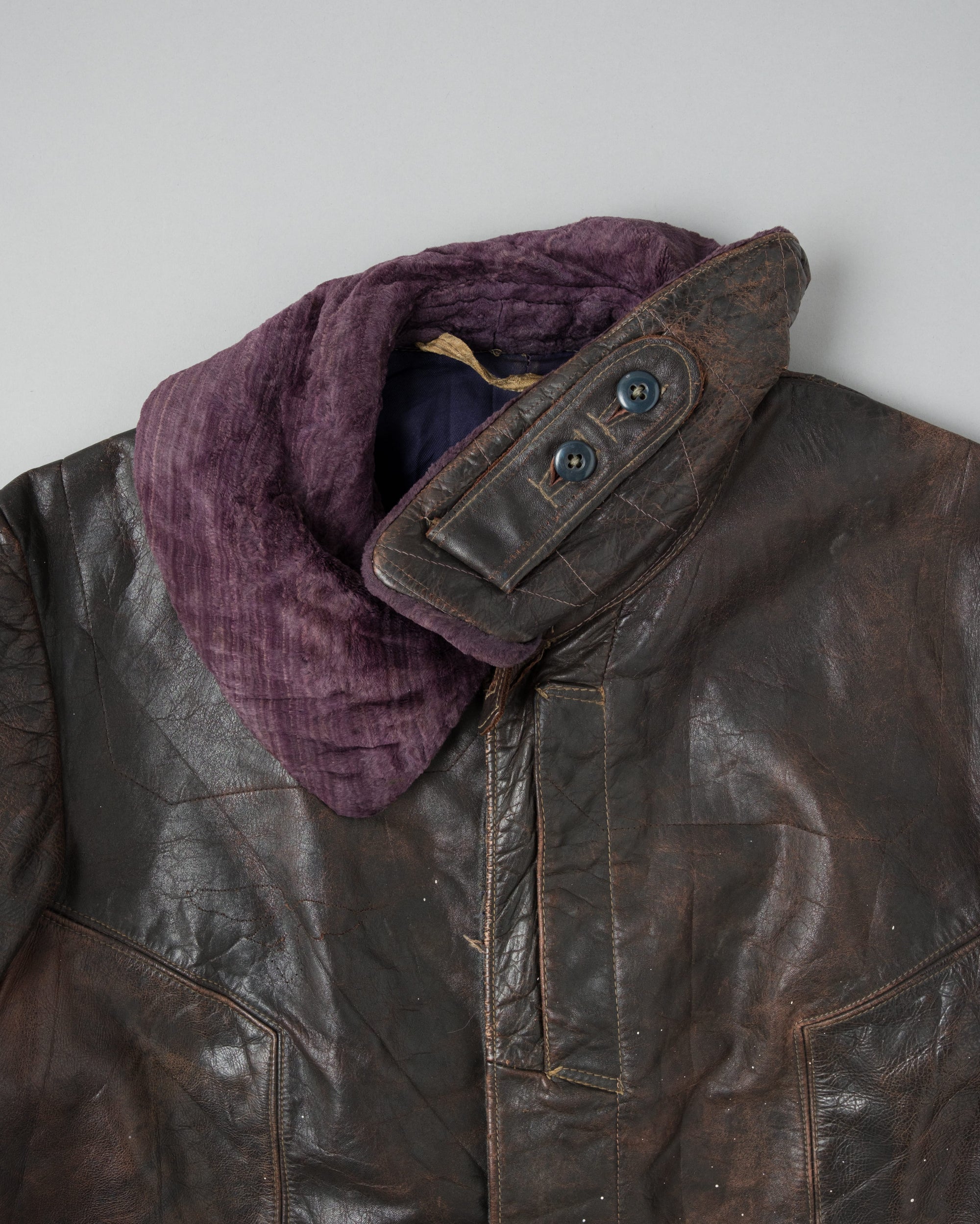 【~40's】WWII German Air Force Elite Jet Fighter Winter Leather Flight Jacket "Luftwaffe"