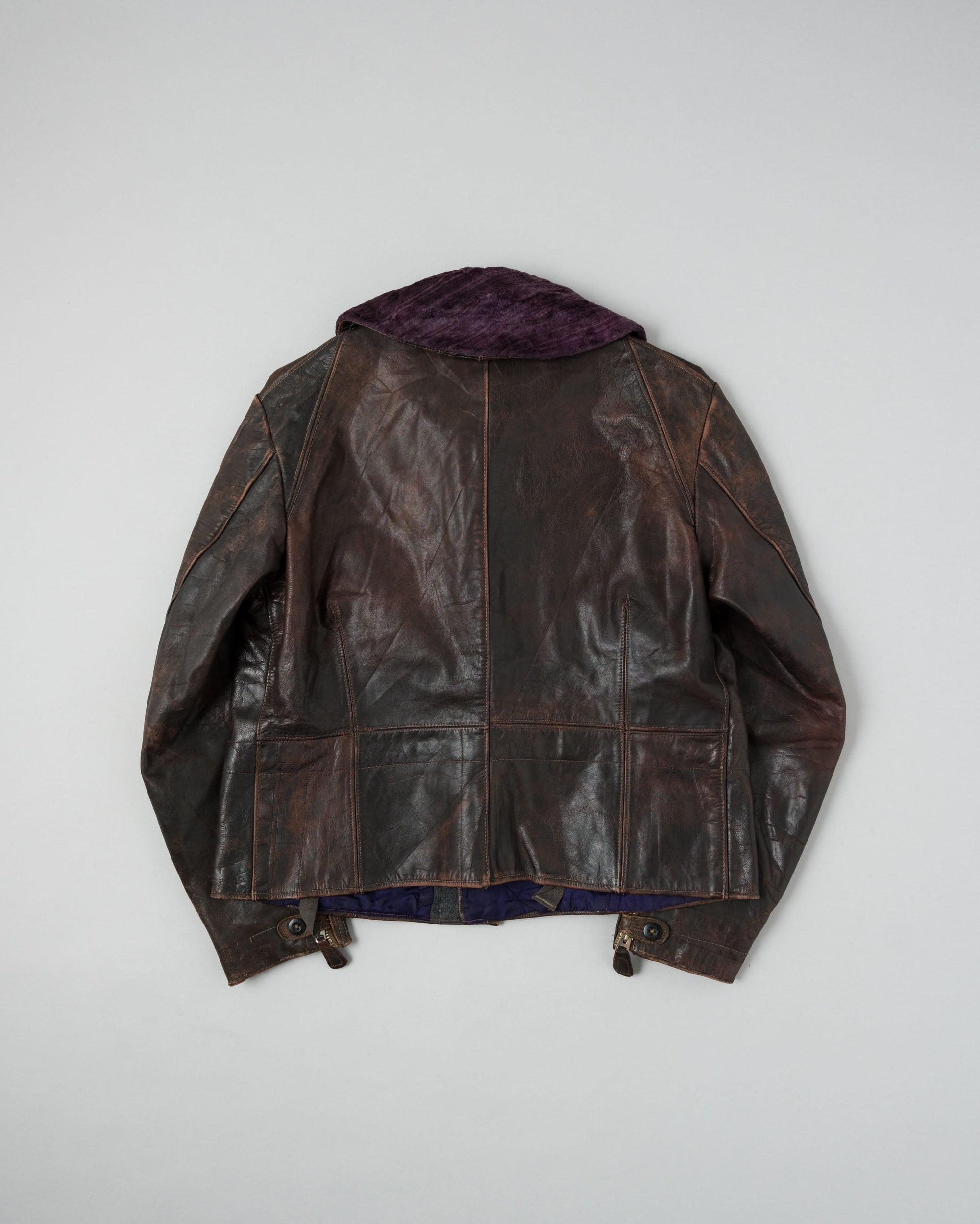 【~40's】WWII German Air Force Elite Jet Fighter Winter Leather Flight Jacket "Luftwaffe"