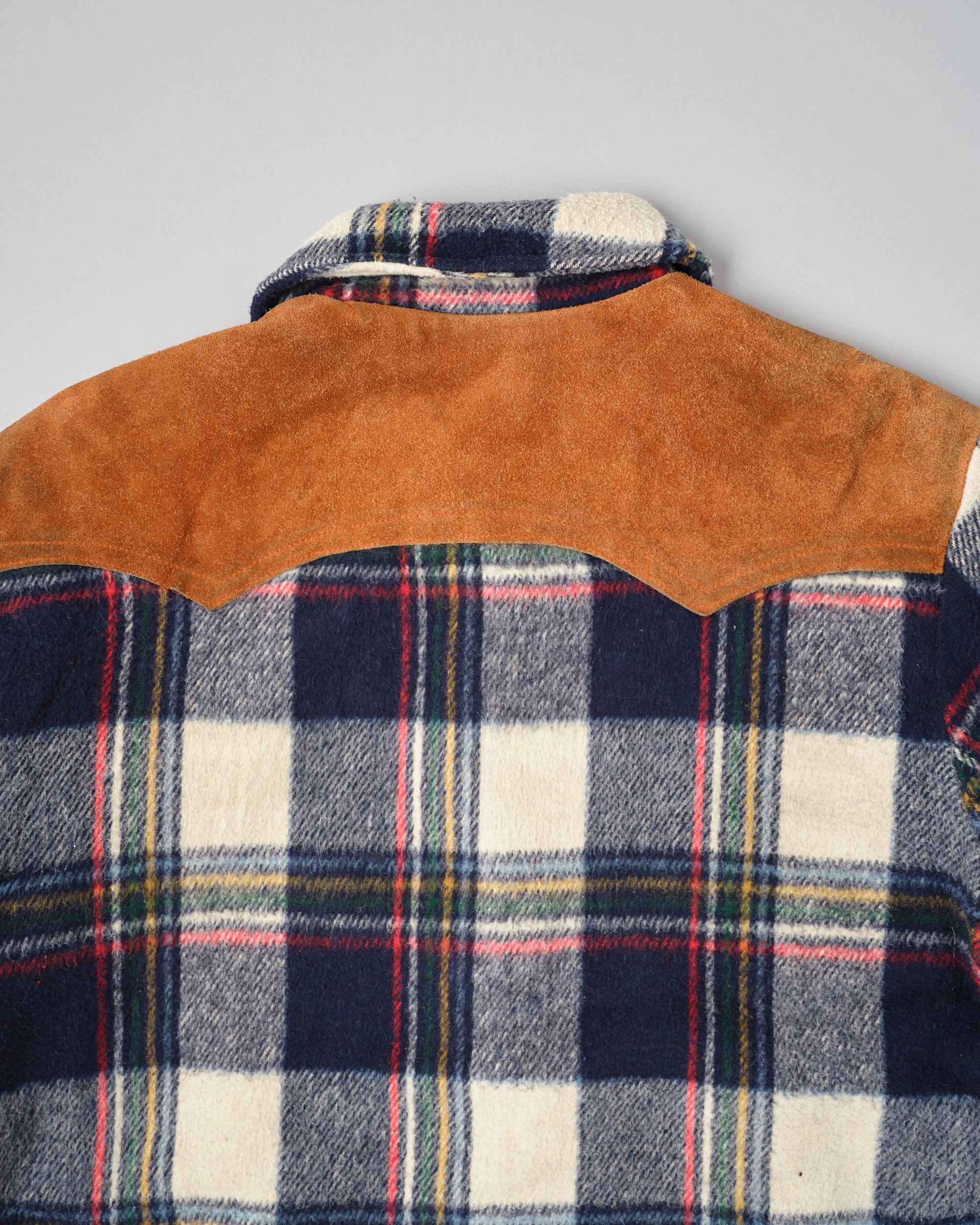 ［~60's］Canadian Vintage Switching Suede Leather Mixed Wool Plaid Jacket