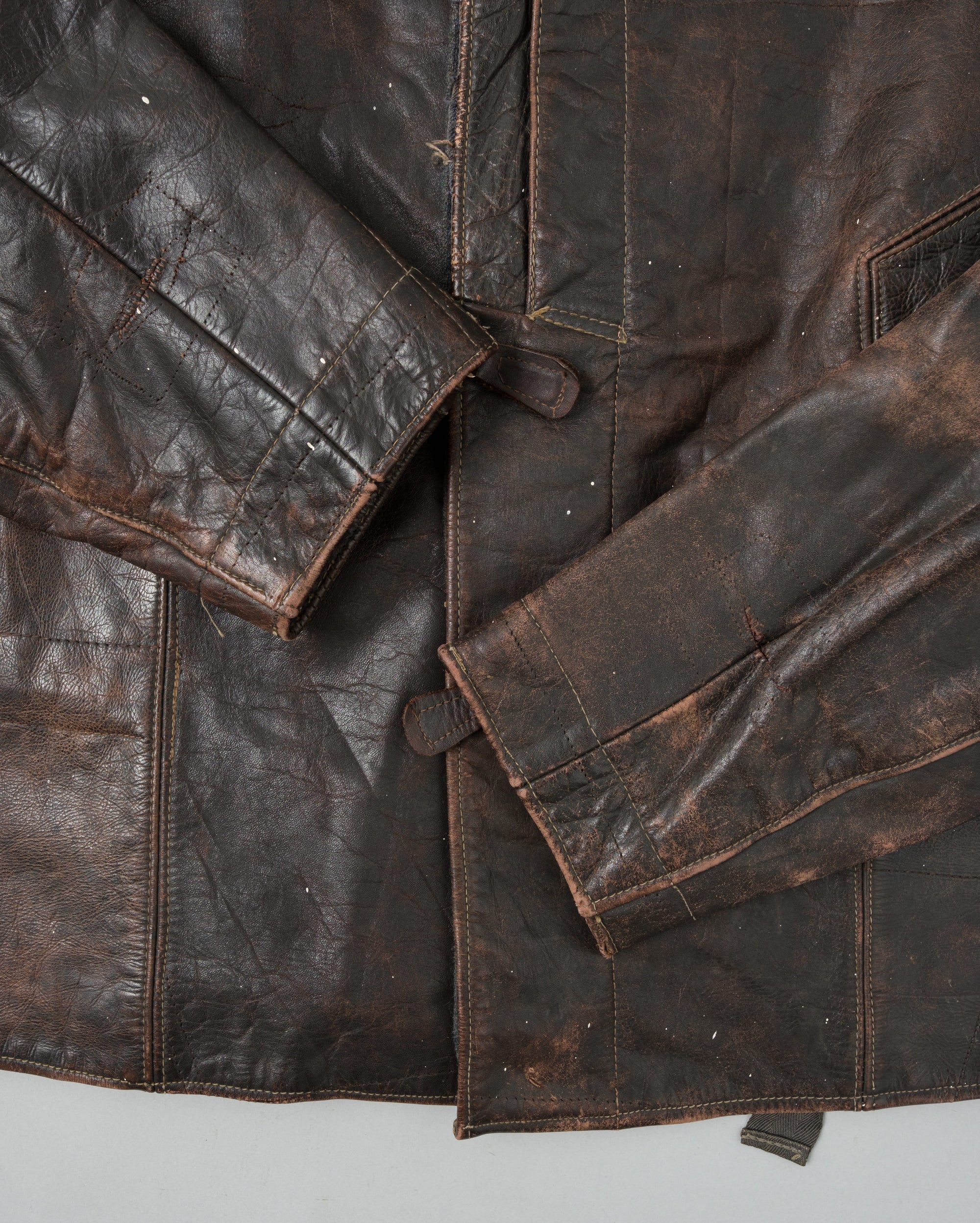 【~40's】WWII German Air Force Elite Jet Fighter Winter Leather Flight Jacket "Luftwaffe"