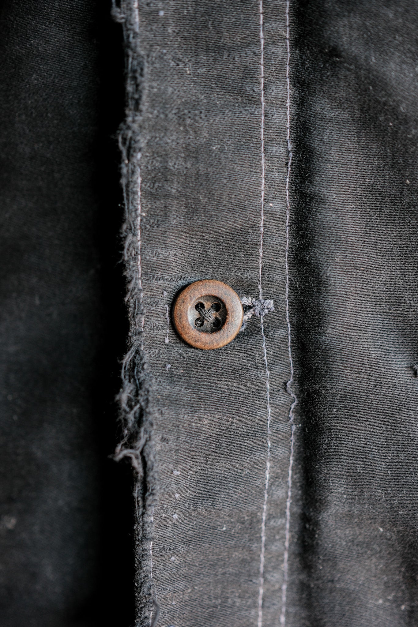 【~40's】French Vintage Black Moleskin Work Jacket "Boro"