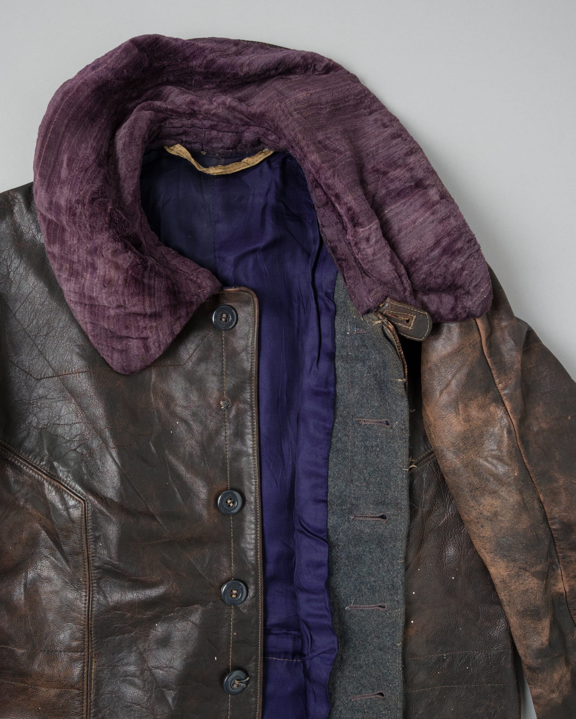 【~40's】WWII German Air Force Elite Jet Fighter Winter Leather Flight Jacket "Luftwaffe"