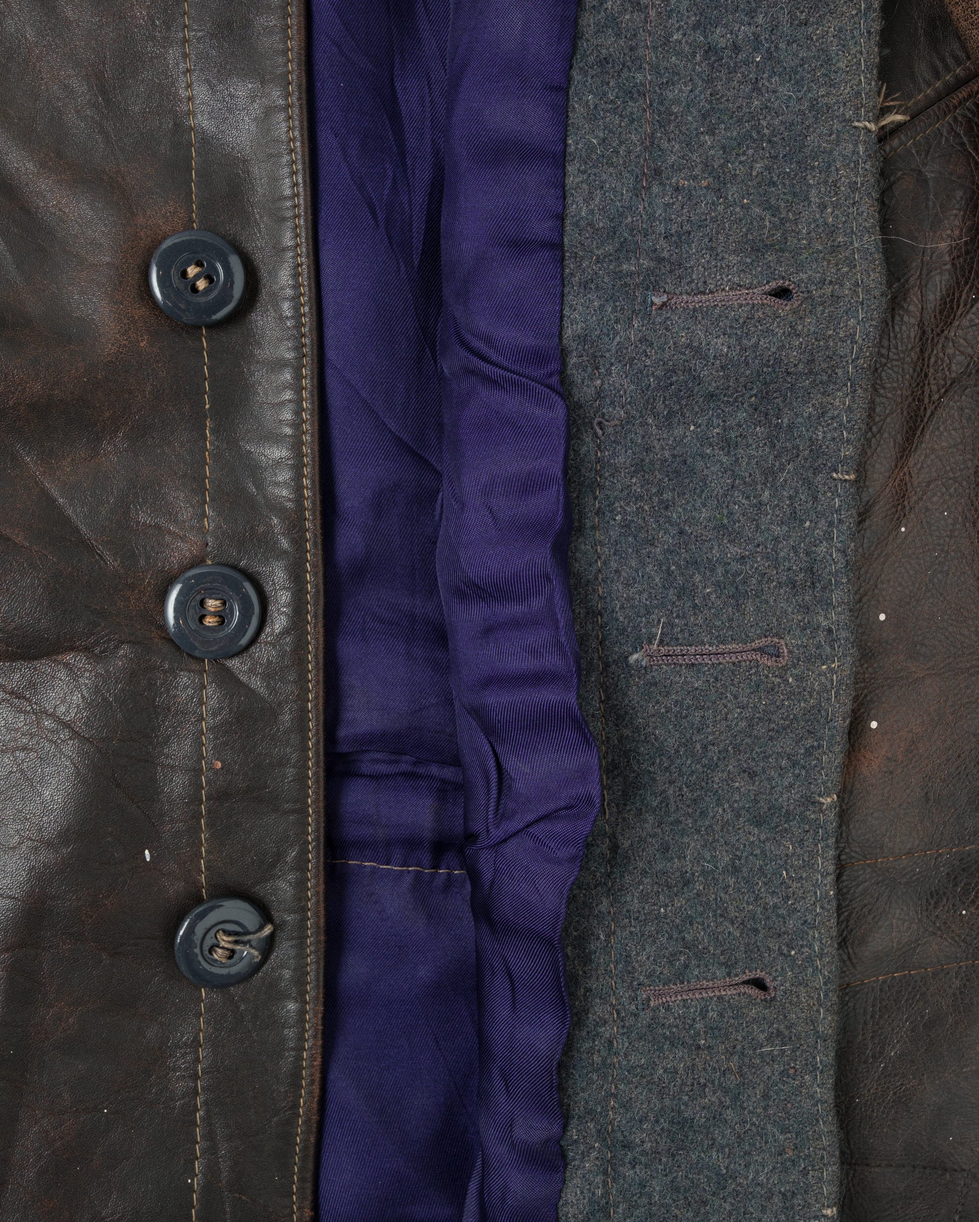 【~40's】WWII German Air Force Elite Jet Fighter Winter Leather Flight Jacket "Luftwaffe"