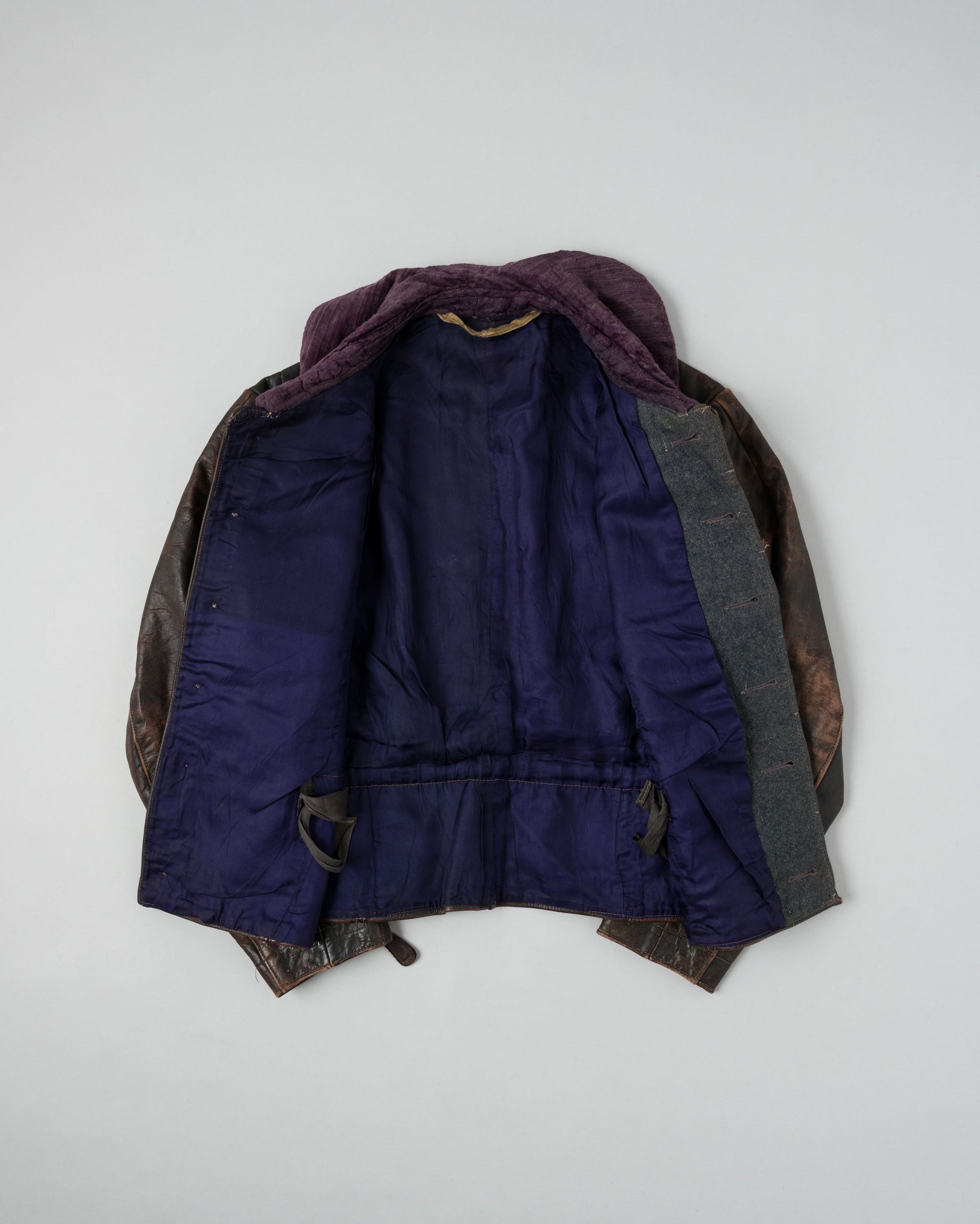 【~40's】WWII German Air Force Elite Jet Fighter Winter Leather Flight Jacket "Luftwaffe"