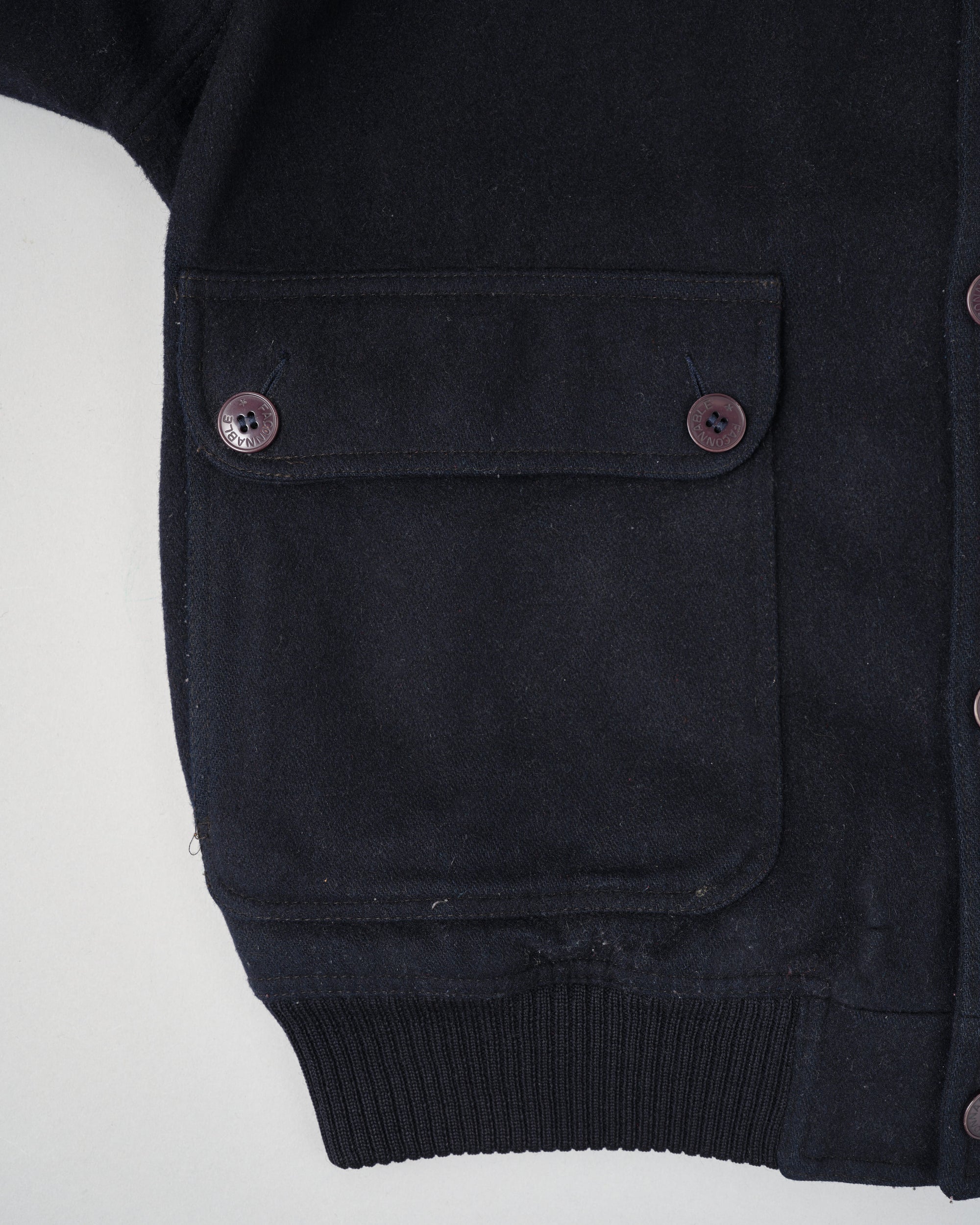 【~80's】Vintage Façonnable Wool Nylon Blouson Size.5
