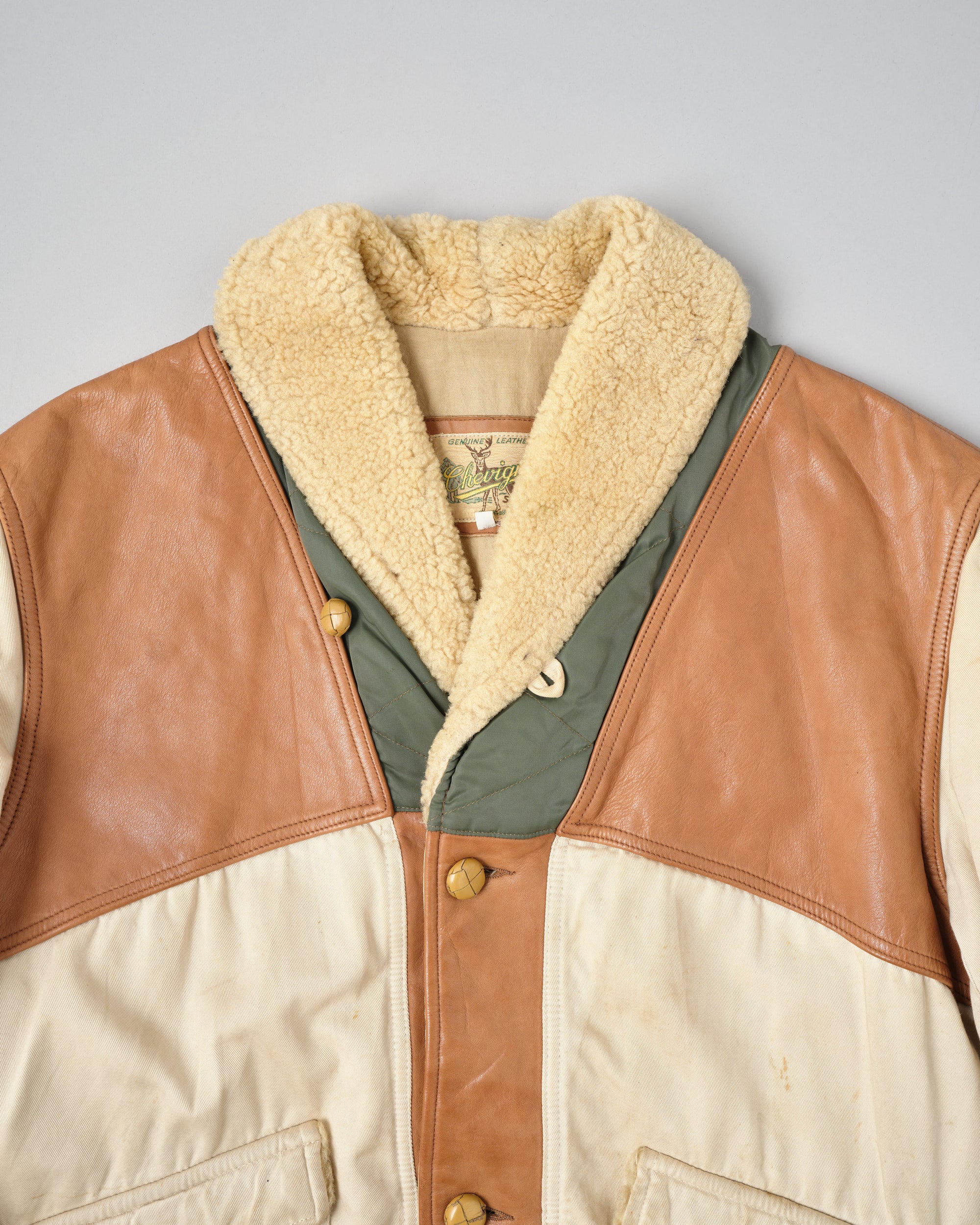 ［~80's］Old CHEVIGNON Switching Design Shawl Collar Jacket Size.XL