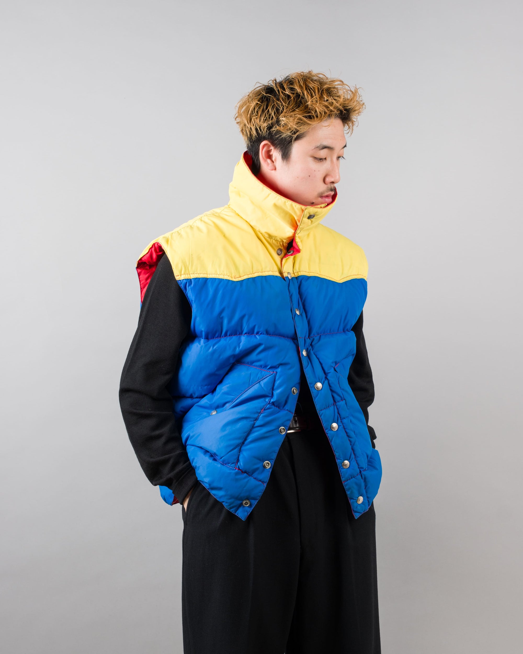 ［~90’s］Old Schott 3 Tone Puffer Down Vest Size.XL