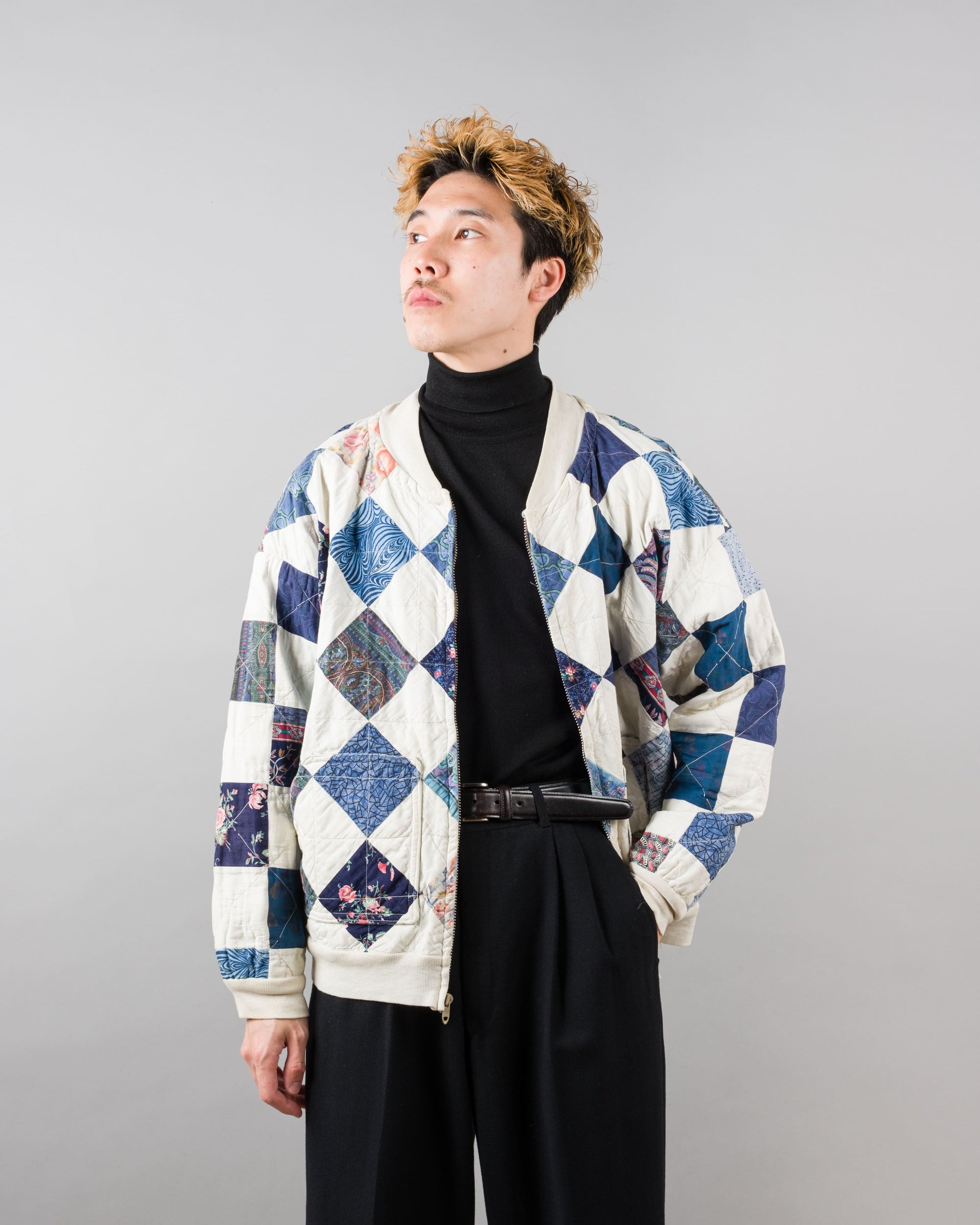 ［~70’s］Europe Vintage Various Patterned Patchwork Blouson "Handmade"