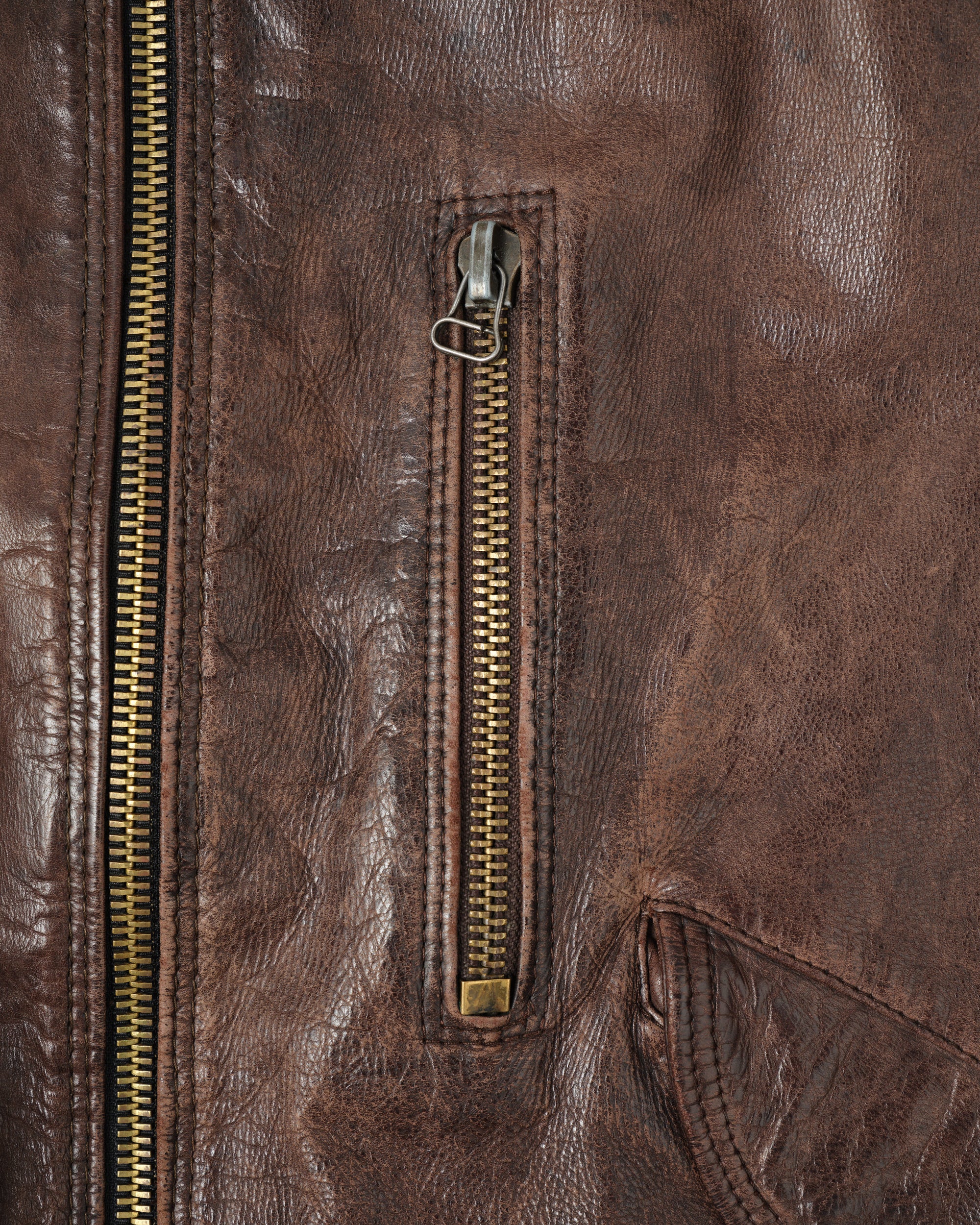 ［~90’s］Old ARMANI JEANS Leather Bomber Jacket Size.50