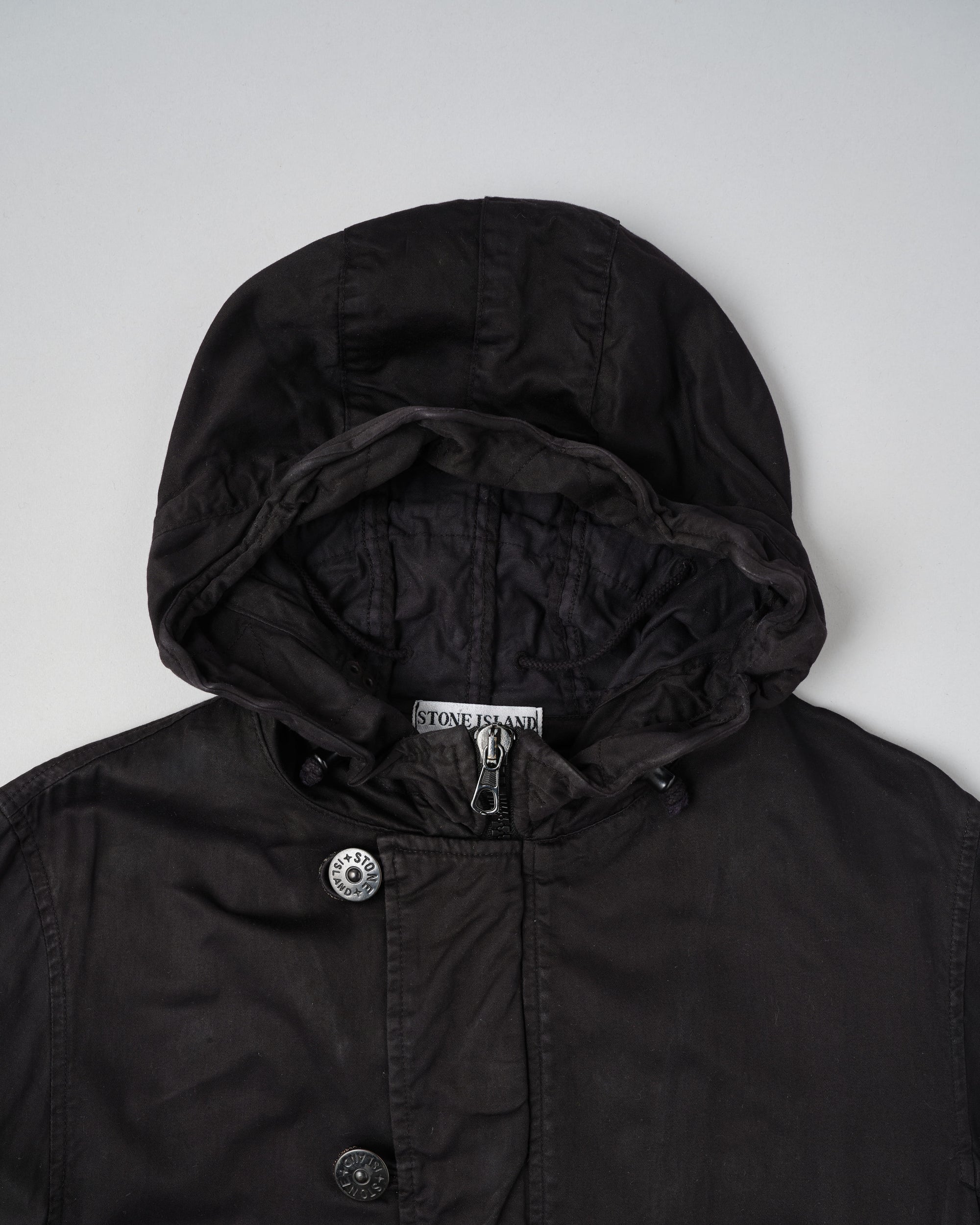 ［06AW］Old STONE ISLAND Garment Dyed Cotton Hooded Short Jacket Size.S "RASO GOMMATO"