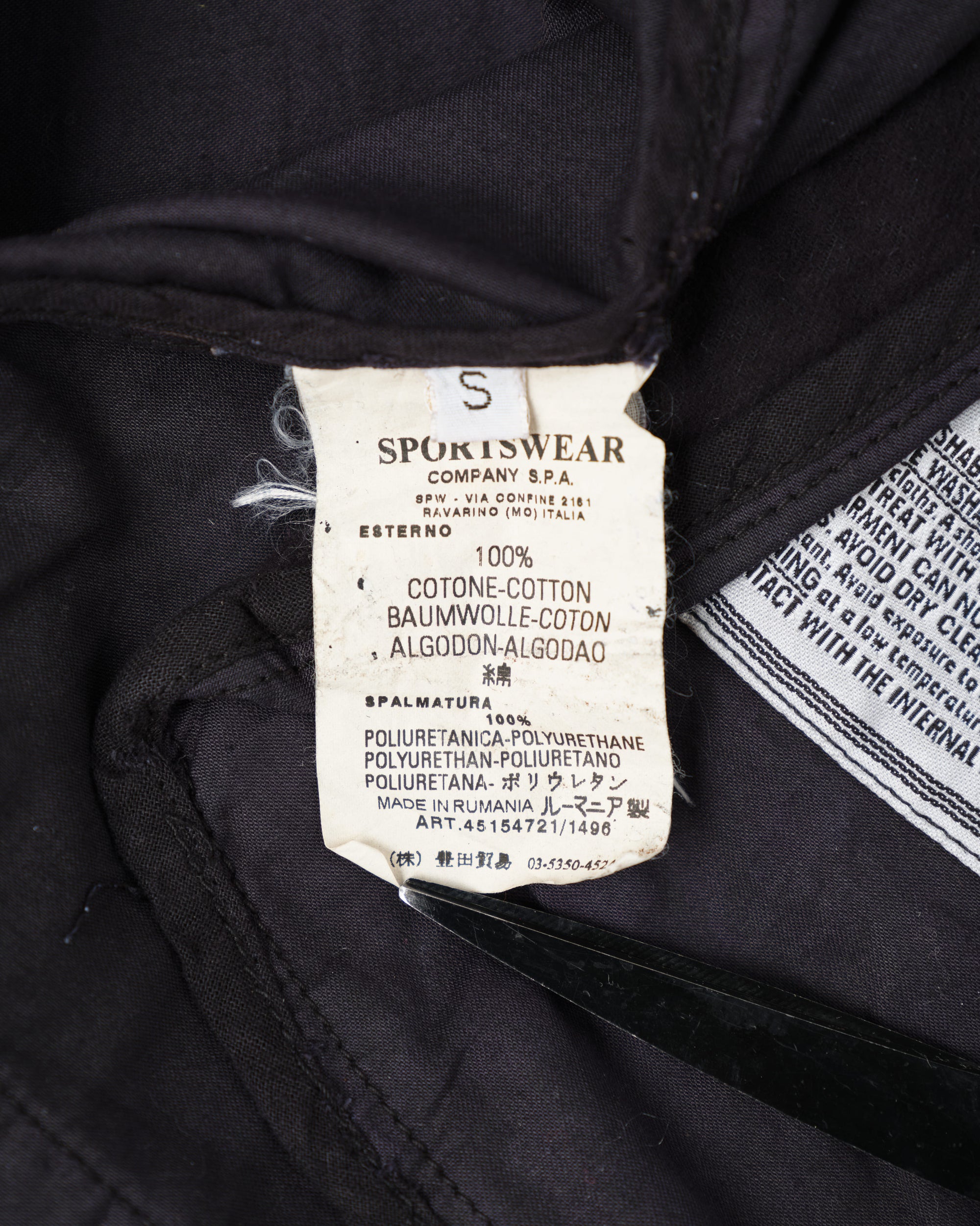 ［06AW］Old STONE ISLAND Garment Dyed Cotton Hooded Short Jacket Size.S "RASO GOMMATO"