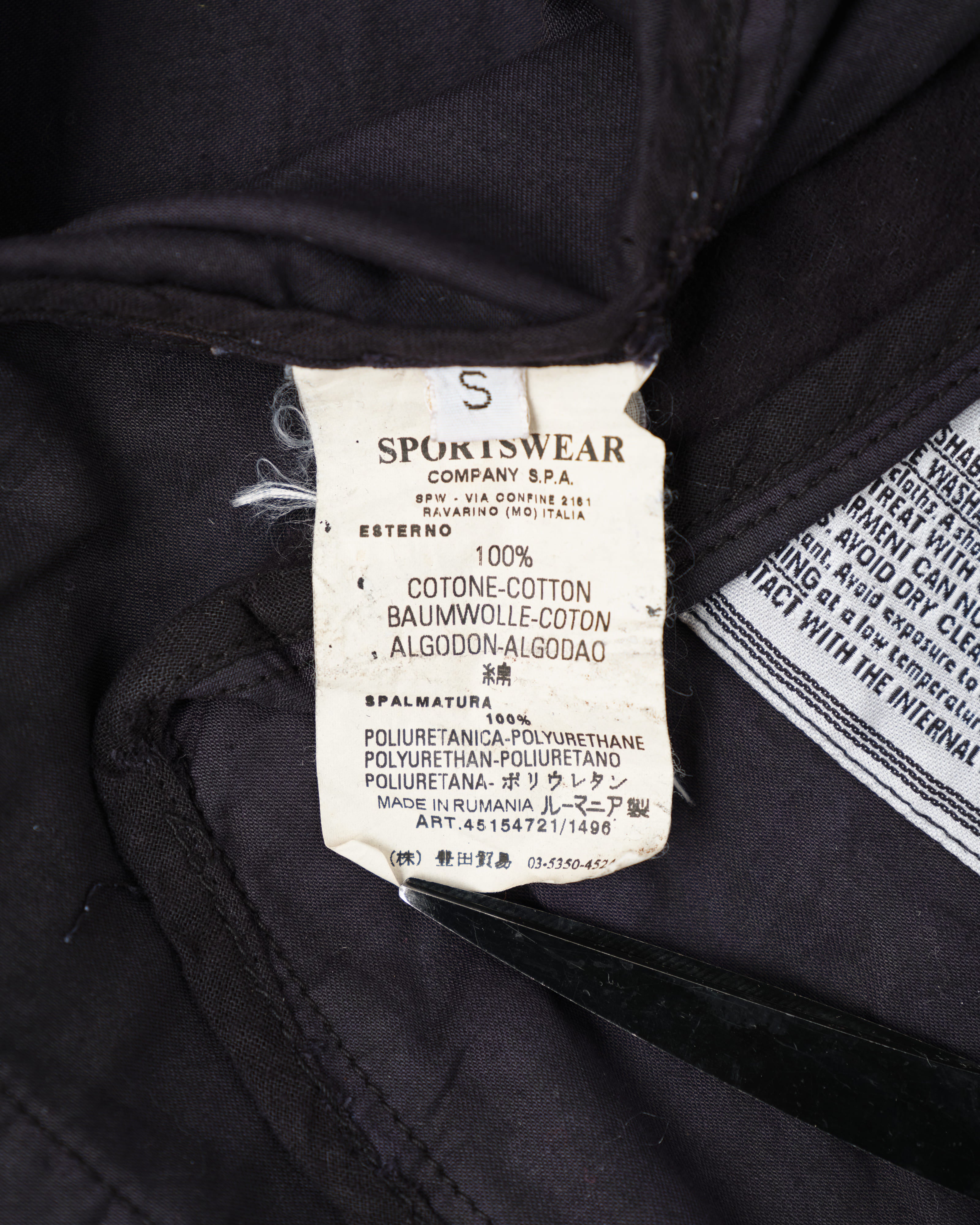 【06AW】เสื้อแจ็คเก็ตตัวสั้นมีฮู้ดผ้าฝ้าย Old STONE ISLAND Size.S "RASO GOMMATO"