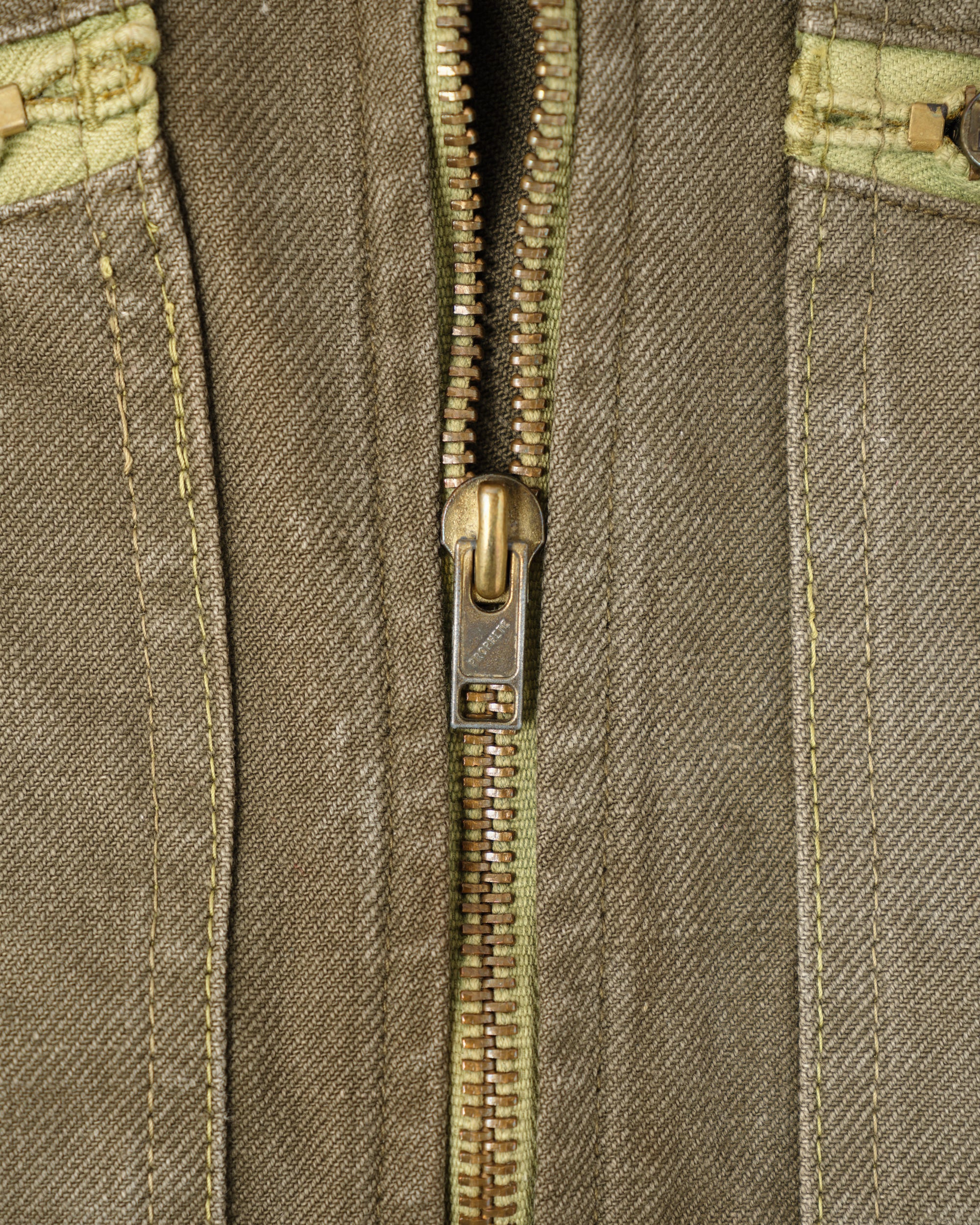 【~50's】French Vintage Khaki Brown Cotton Twill Cyclist Jacket