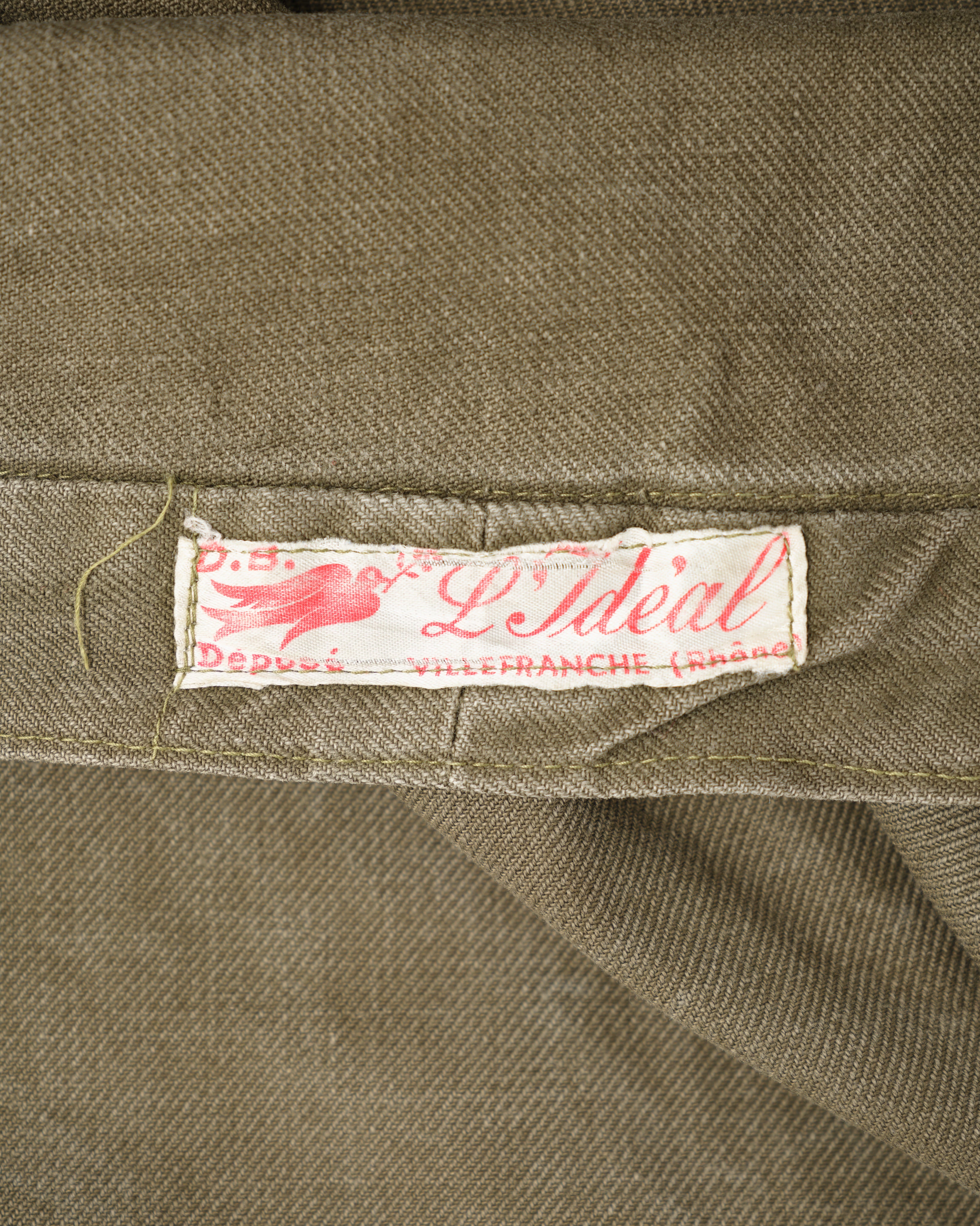 【~50's】French Vintage Khaki Brown Cotton Twill Cyclist Jacket