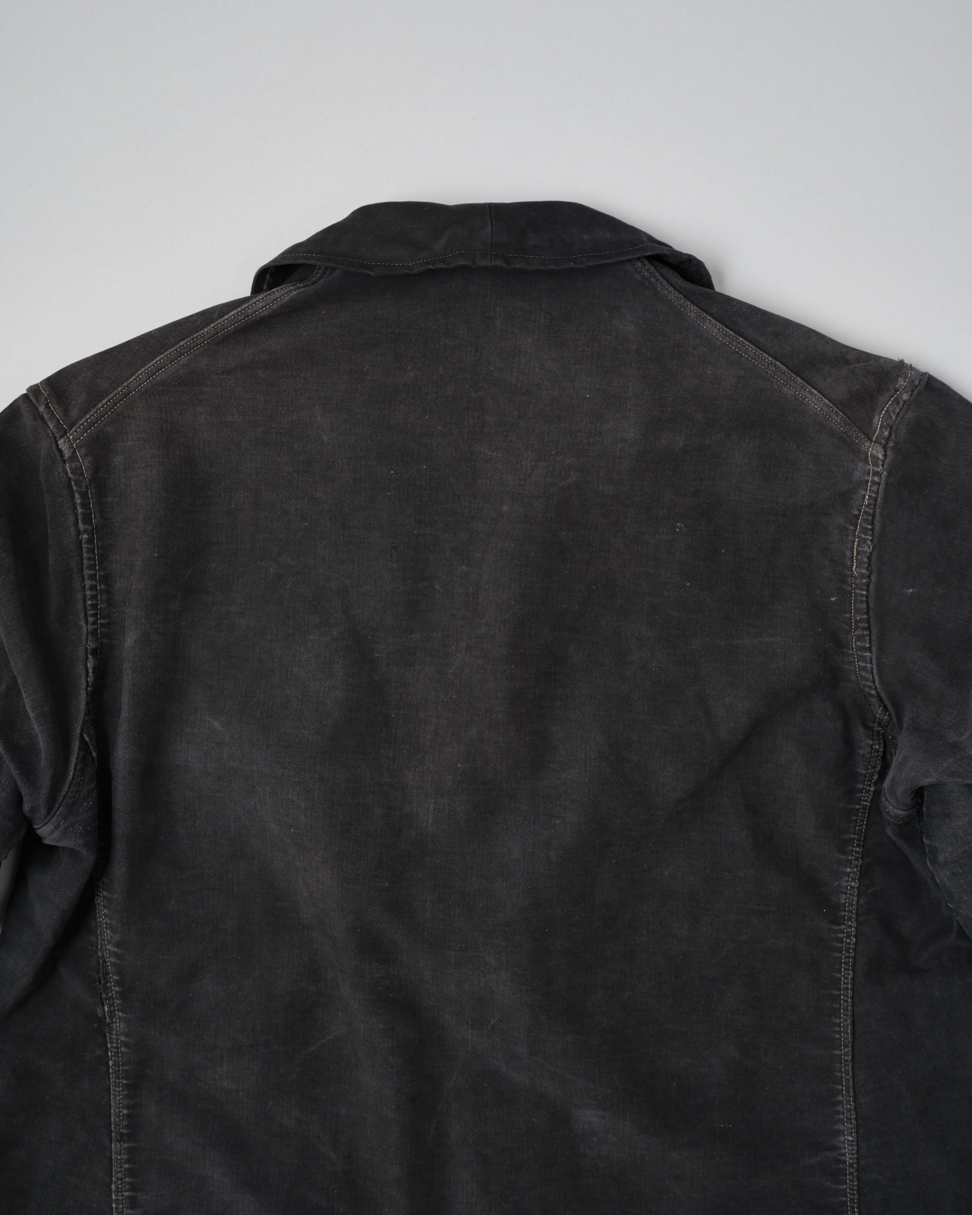 【~40's】French Vintage Black Moleskin Work Jacket "6 Buttons"