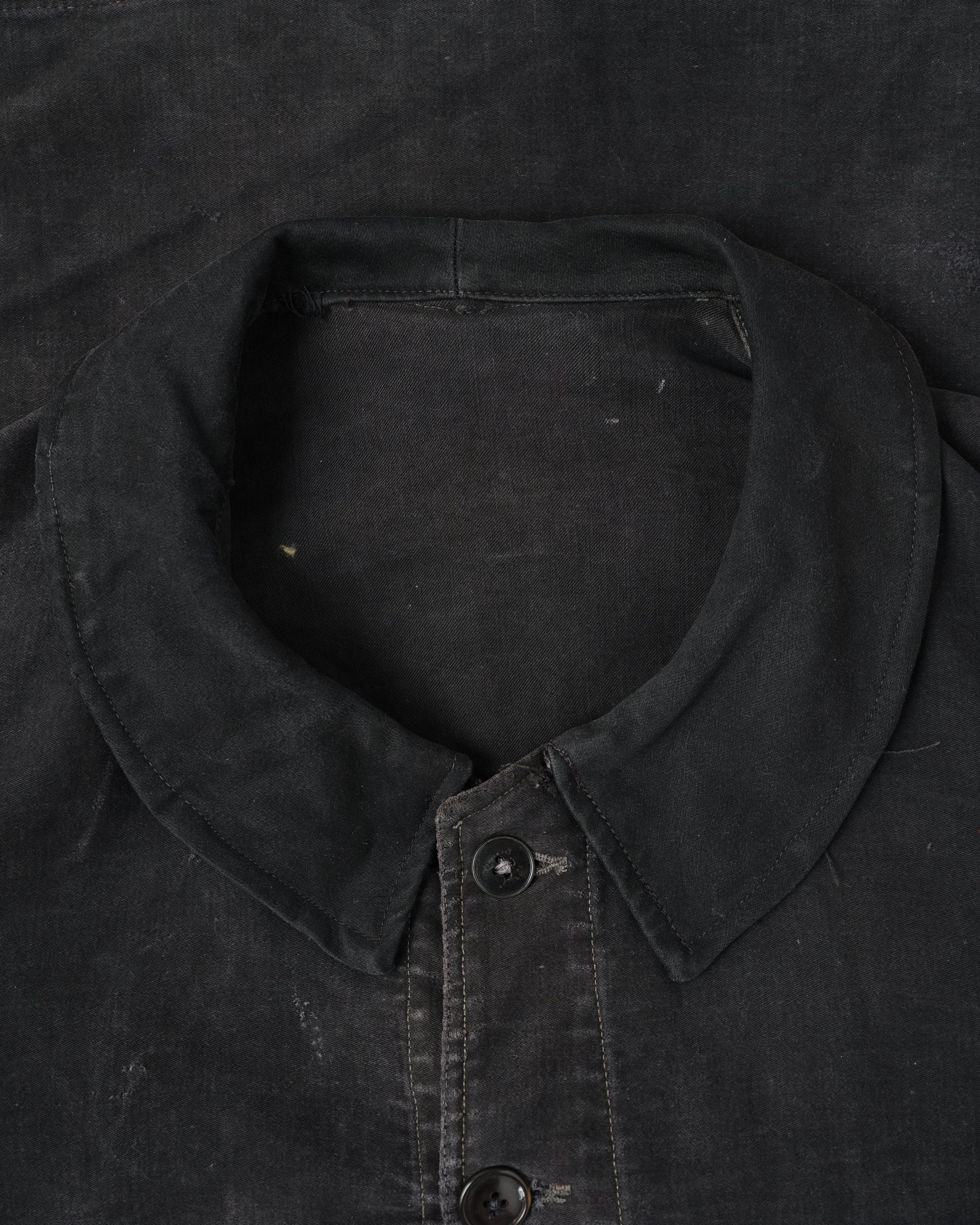 ［~40's］French Vintage Black Moleskin Work Jacket "6 Buttons"