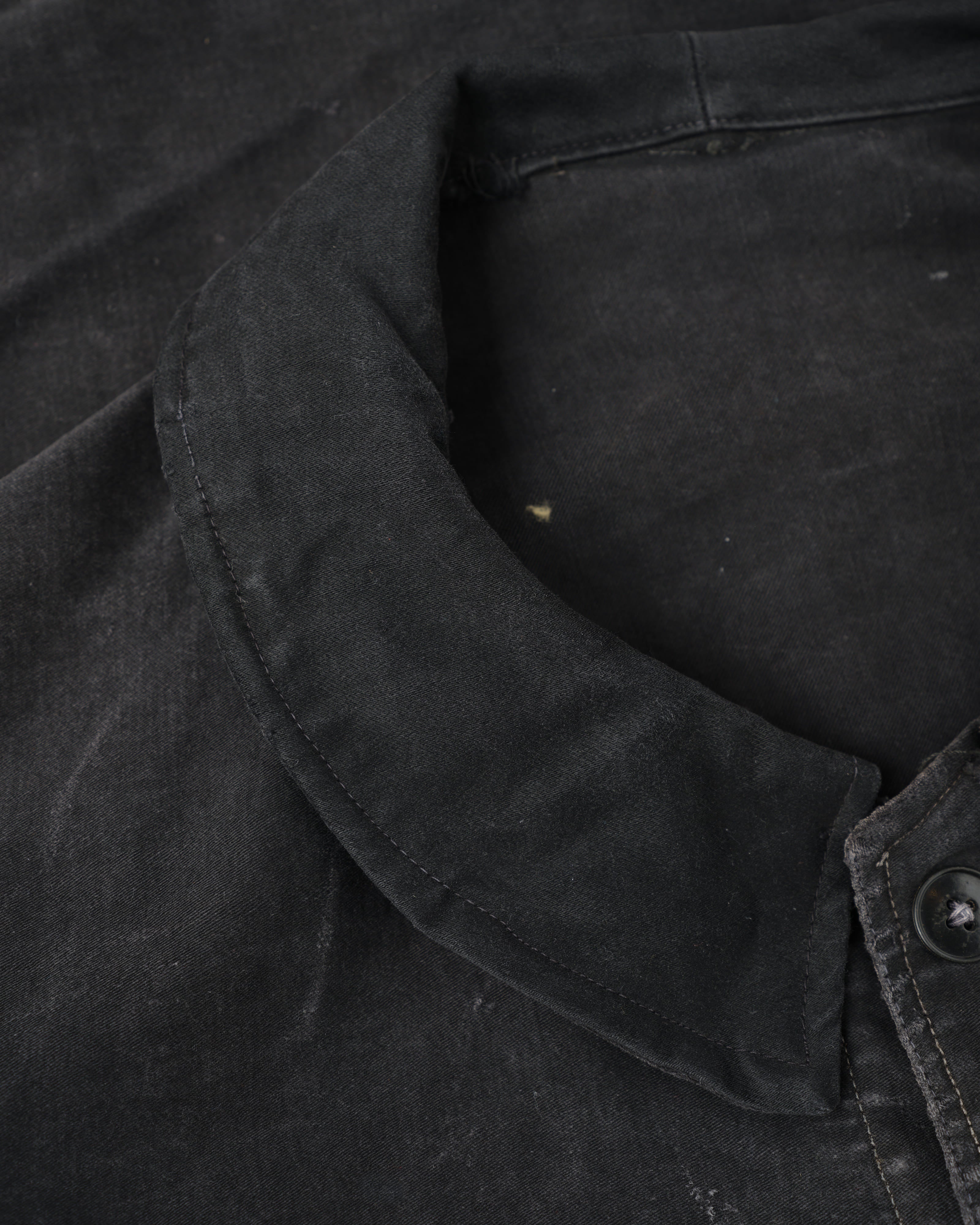 【~40's】French Vintage Black Moleskin Work Jacket "6 Buttons"