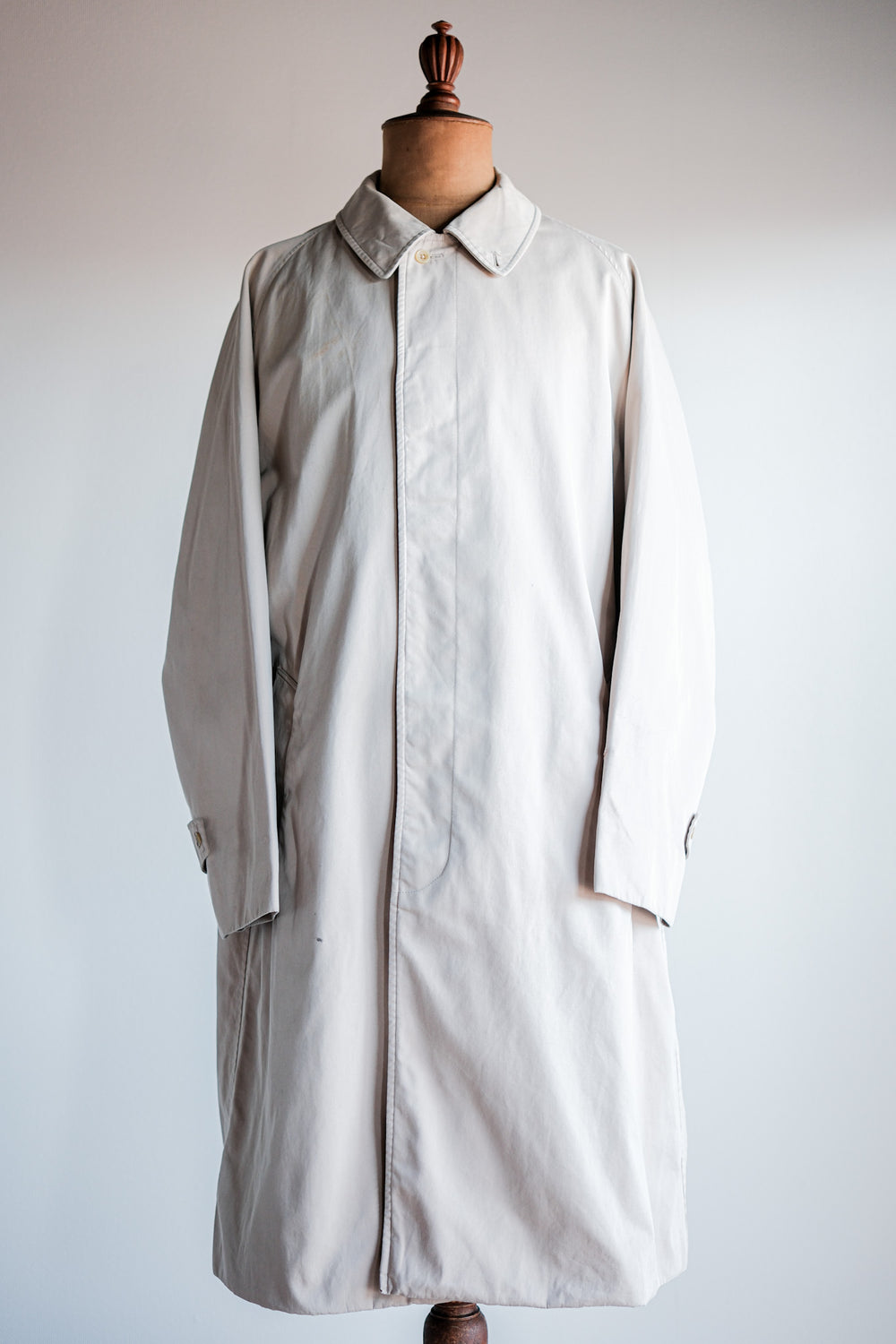 ［~70's］Vintage Aquascutum Single Raglan Balmacaan Coat C100 Size.42REG "Aqua 5" "OLD ENGLAND PARIS 別注"