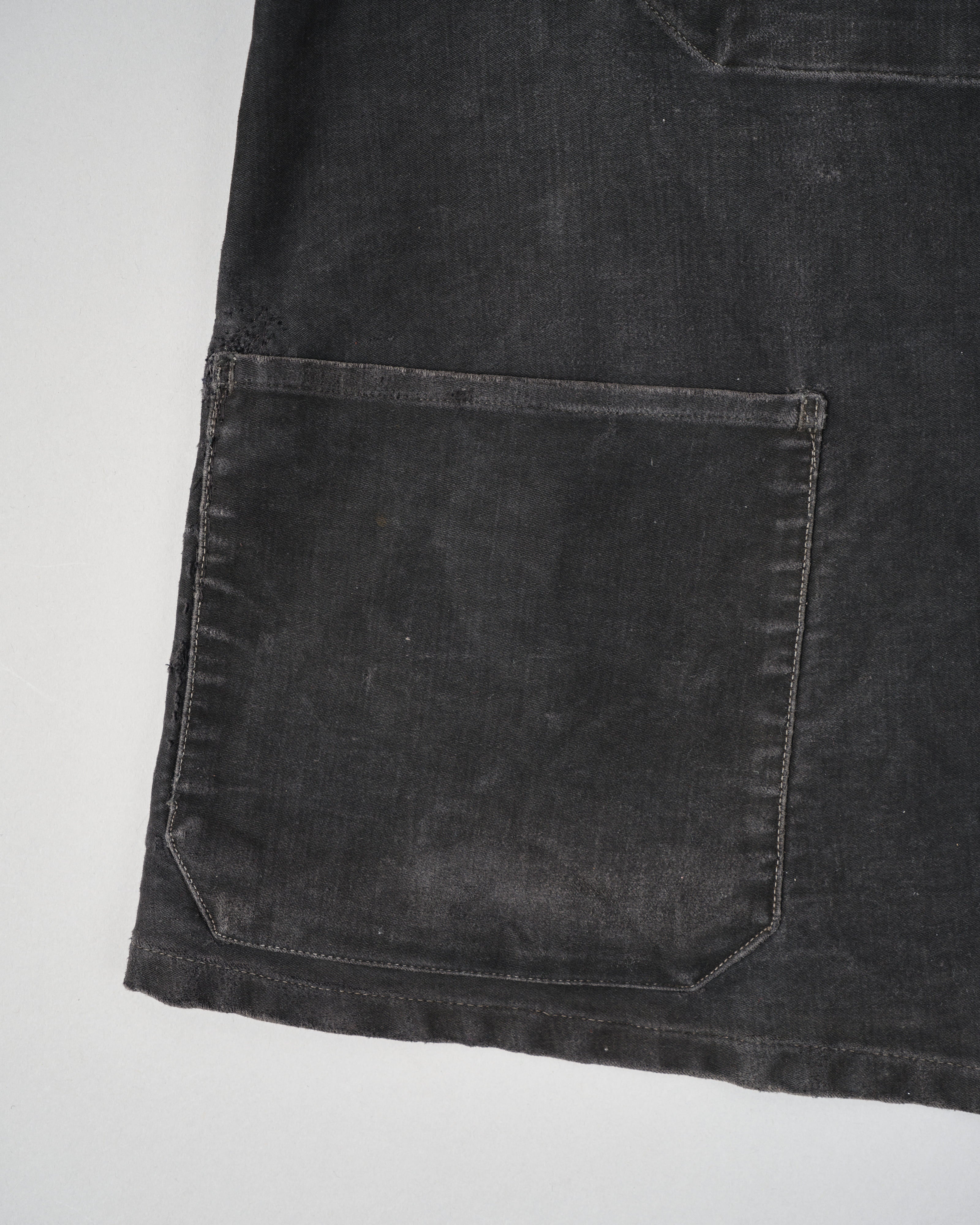 【~40's】French Vintage Black Moleskin Work Jacket "6 Buttons"