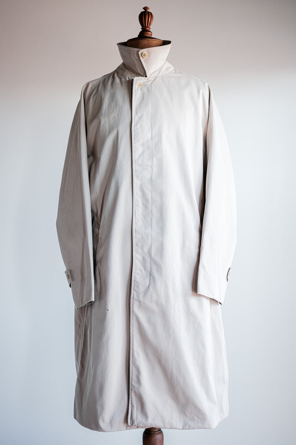 ［~70's］Vintage Aquascutum Single Raglan Balmacaan Coat C100 Size.42REG "Aqua 5" "OLD ENGLAND PARIS 別注"