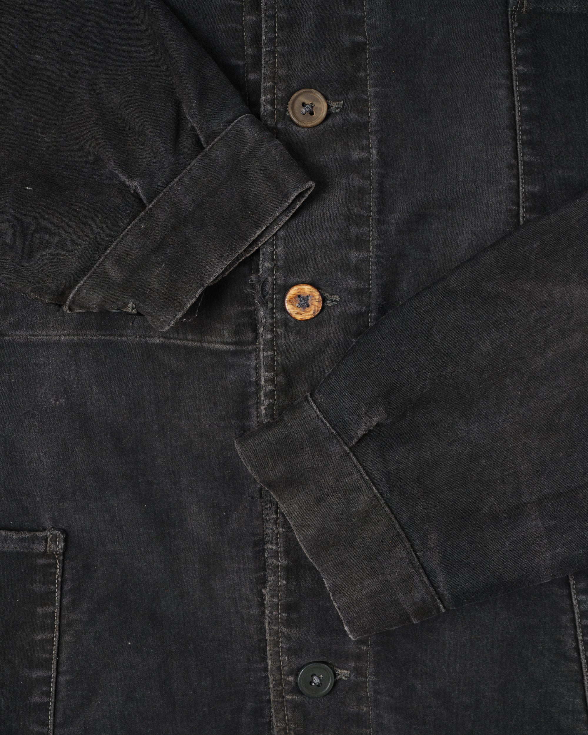 ［~40's］French Vintage Black Moleskin Work Jacket "6 Buttons"