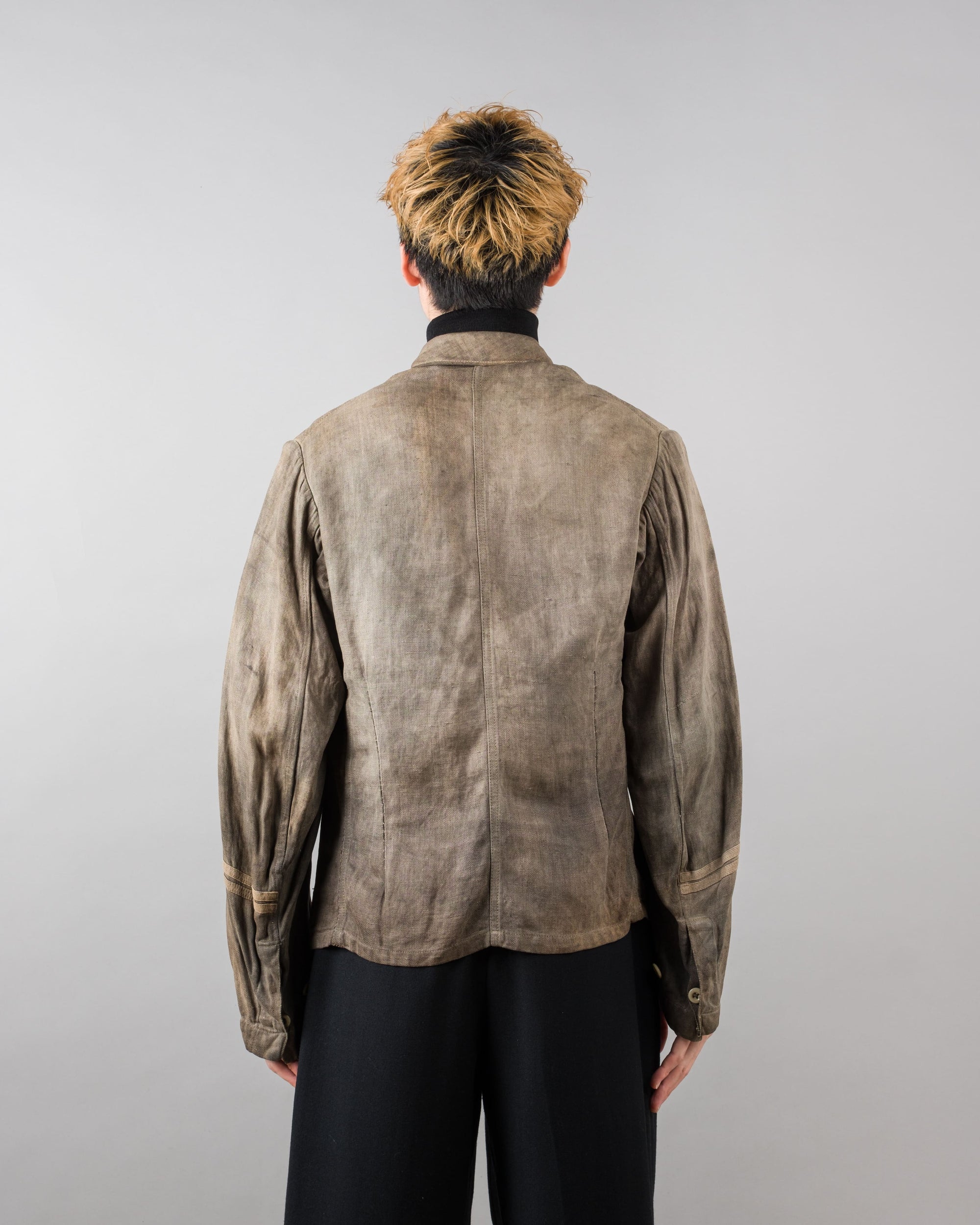［~30's］German Air Force Gray Drillich HBT Linen Work Jacket "Unusual Color" "Luftwaffe"