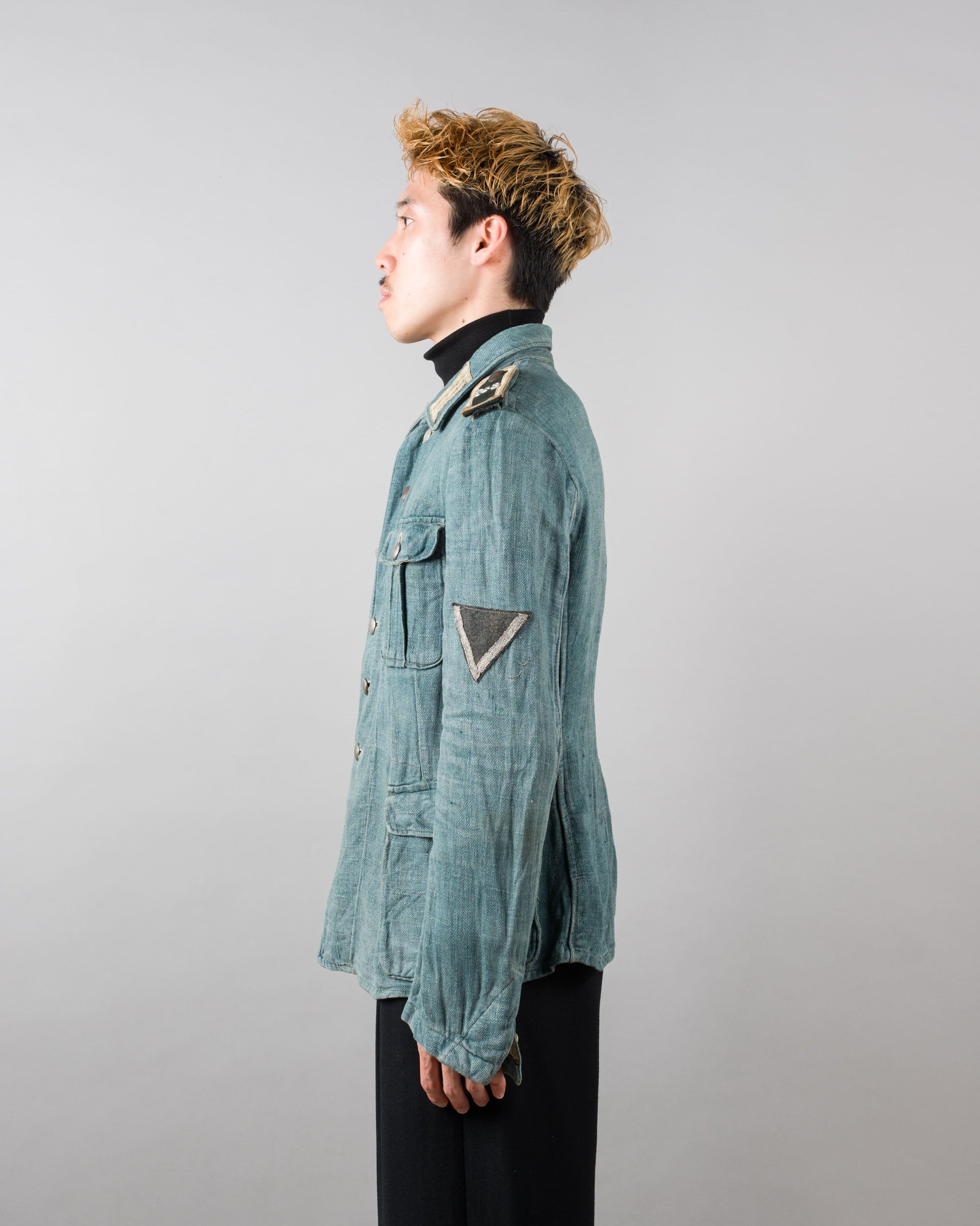 ［~40's］WWII German Army Turquoise Green Drillich HBT Linen Summer Field Jacket "Wehrmacht"