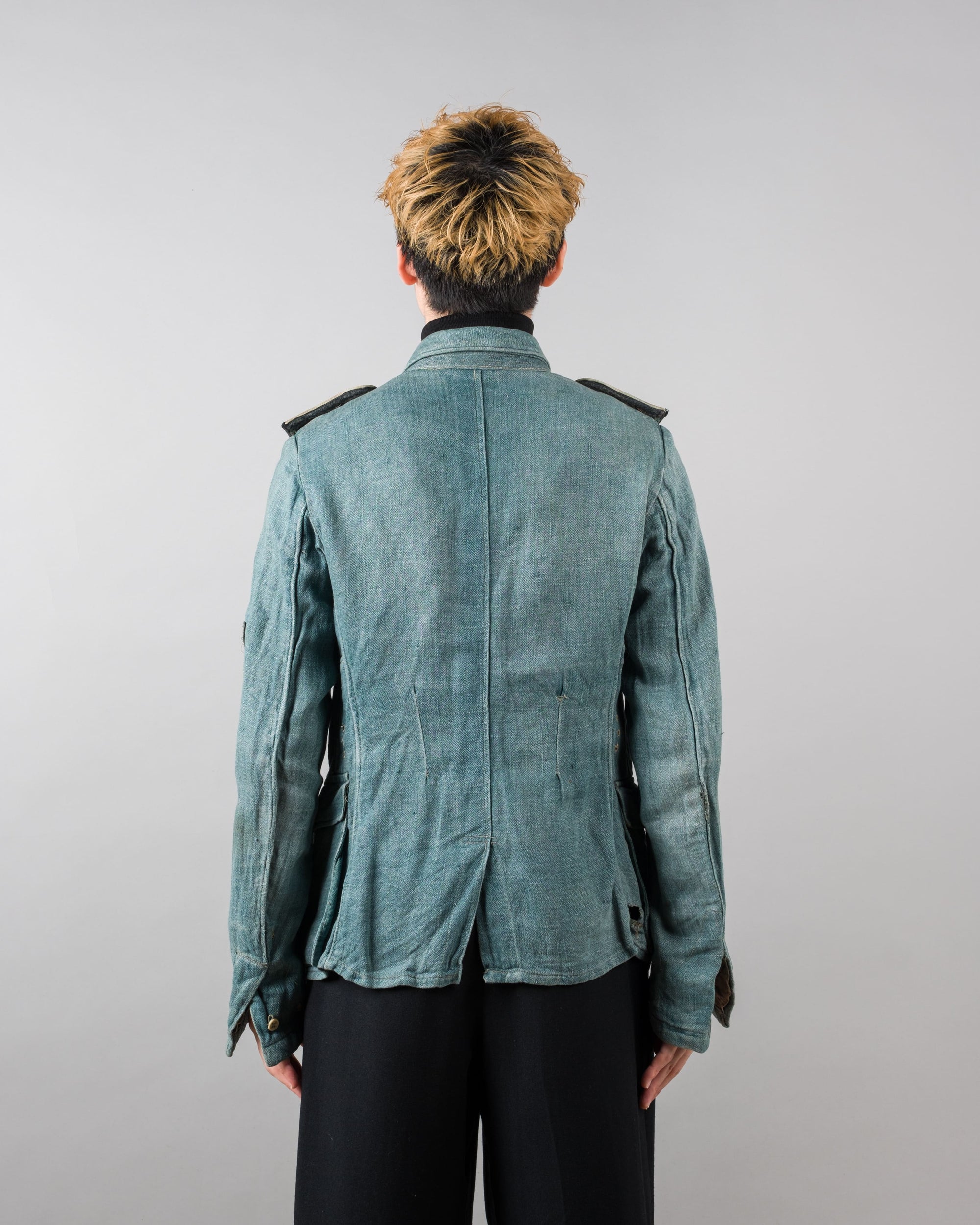 ［~40's］WWII German Army Turquoise Green Drillich HBT Linen Summer Field Jacket "Wehrmacht"