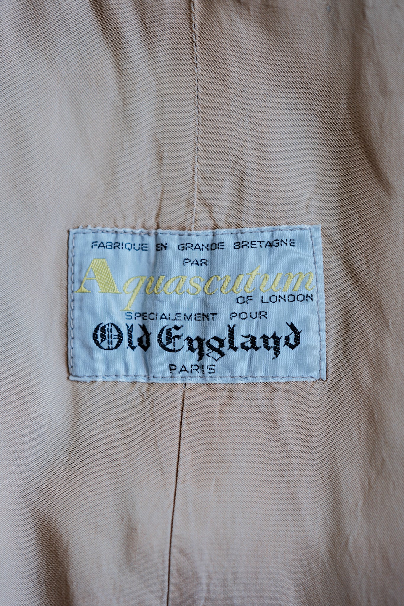 [~ 70's] Vintage Aquascutum Single Raglan Balmacaan Coat C100 SIZE.42REG "AQUA 5" "Old England Paris Best Note"