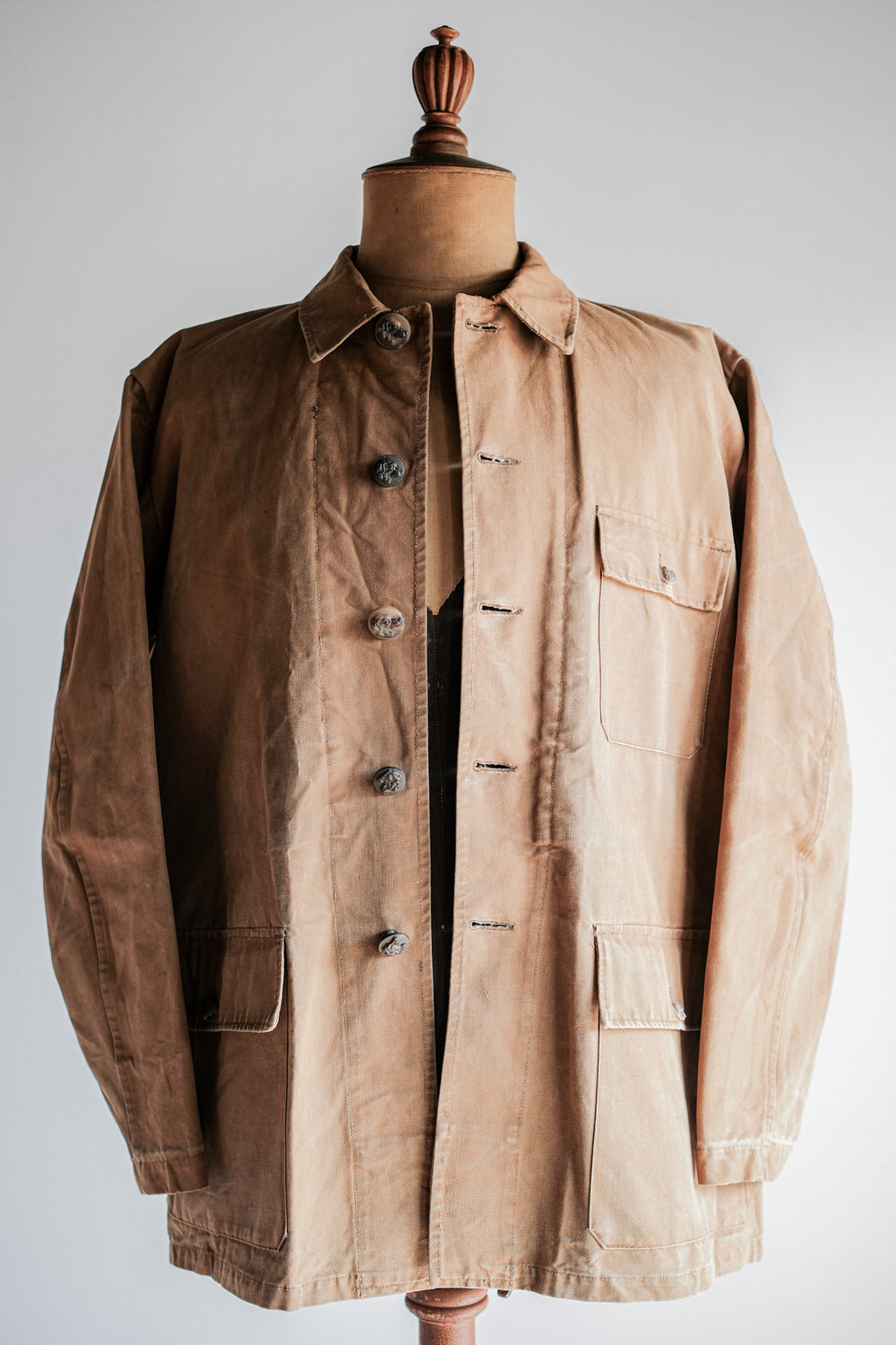 ［~50's］French Vintage Cotton Canvas Hunting Jacket Size.46 "Le Mont St. Michel"