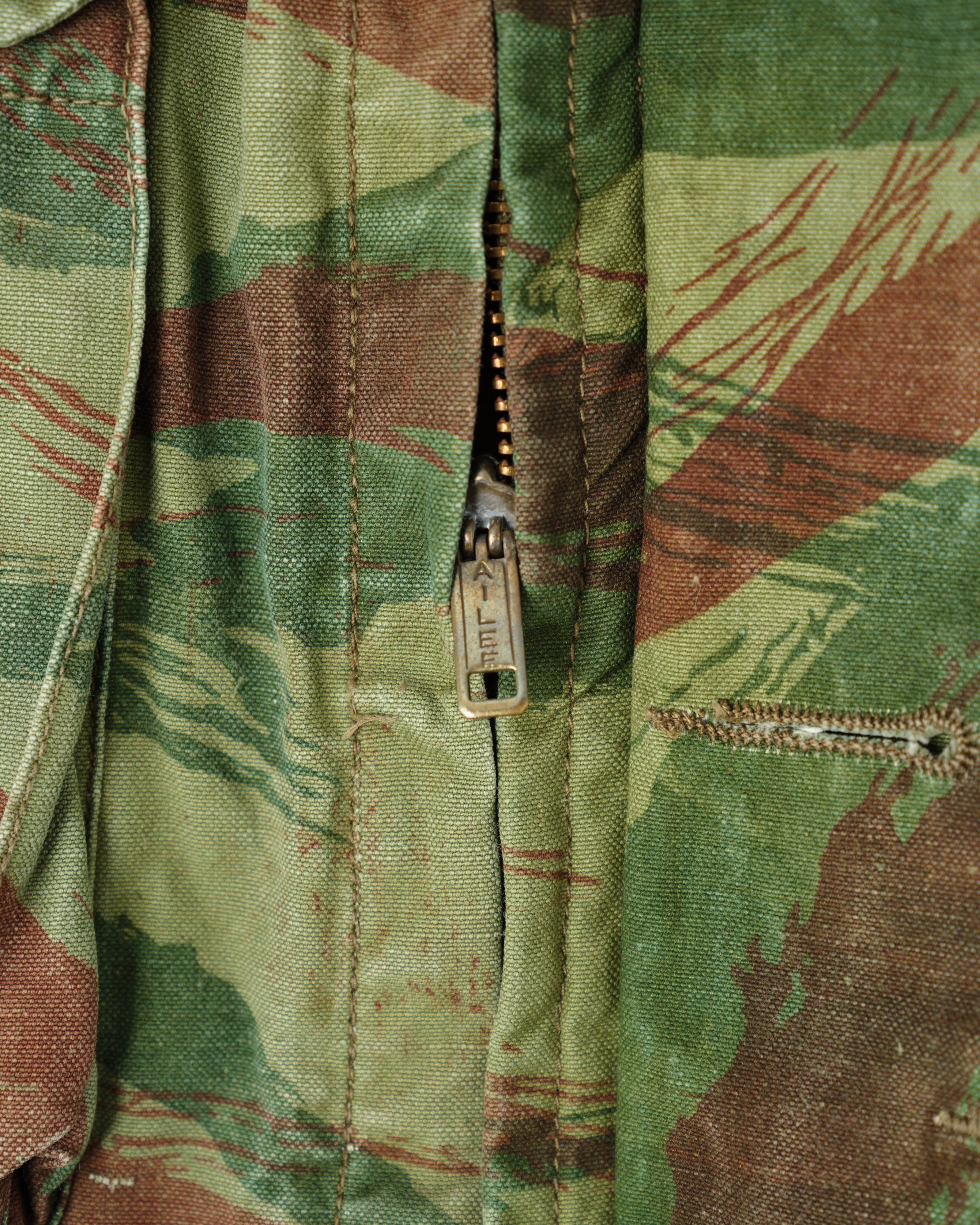 【~50's】French Army TAP47/54 Lizard Camouflage Paratrooper Jacket Size.32