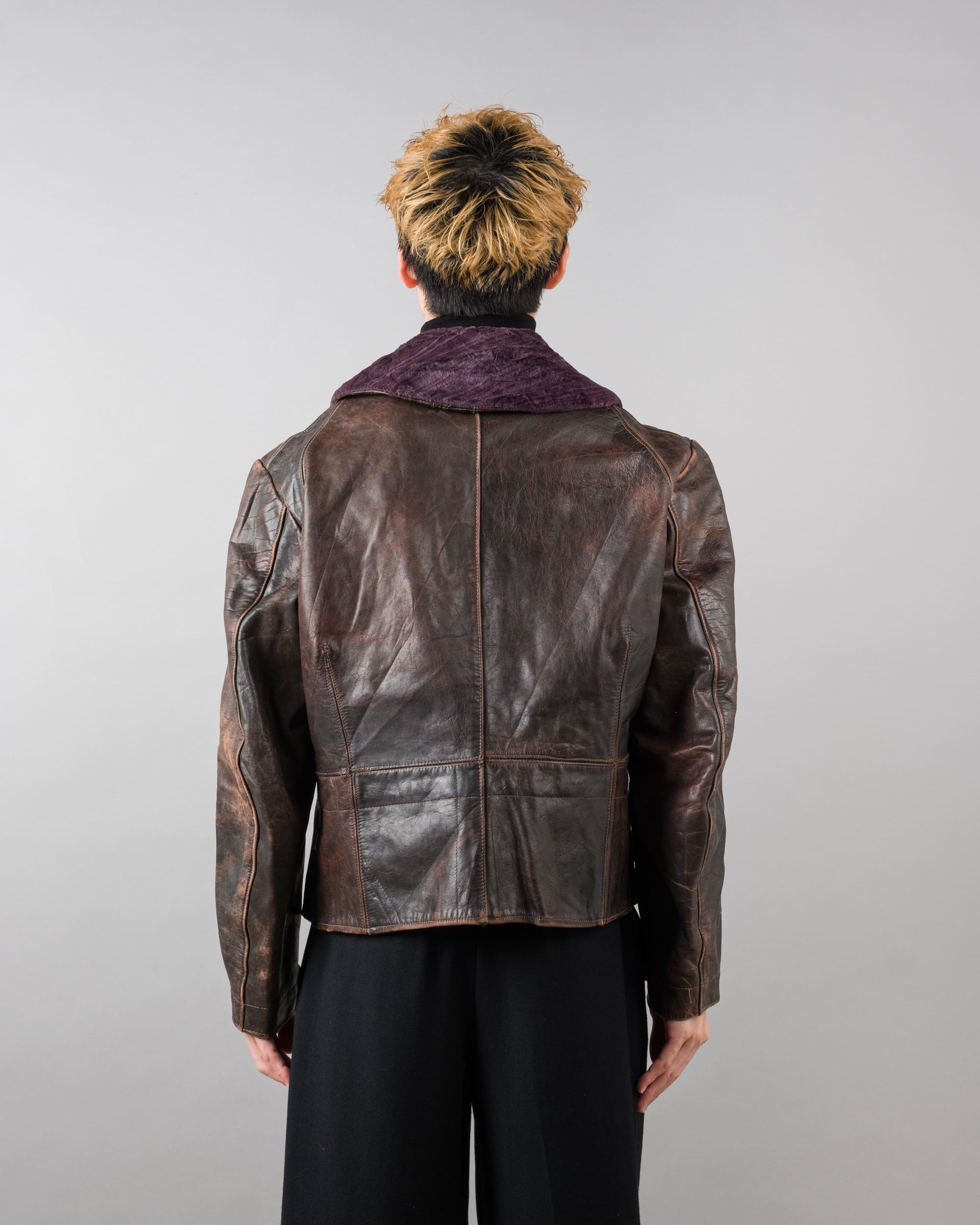【~40's】WWII German Air Force Elite Jet Fighter Winter Leather Flight Jacket "Luftwaffe"
