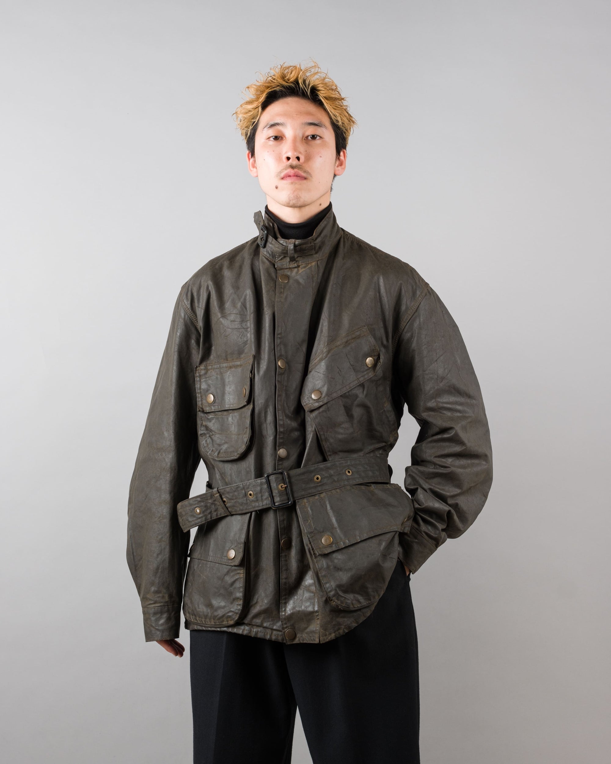 【~60's】Vintage Barbour Waxed Cotton Jacket "INTERNATIONAL SUIT" White Label Size.44
