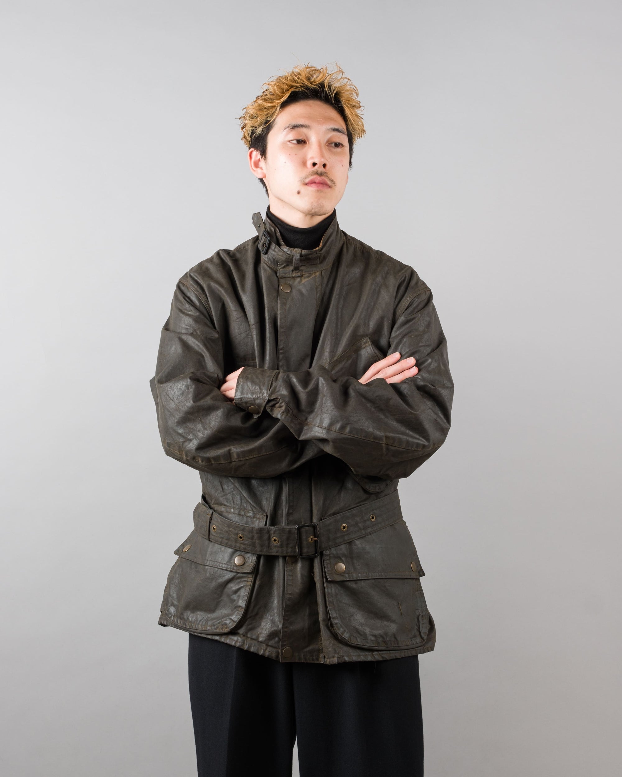 【~60's】Vintage Barbour Waxed Cotton Jacket "INTERNATIONAL SUIT" White Label Size.44