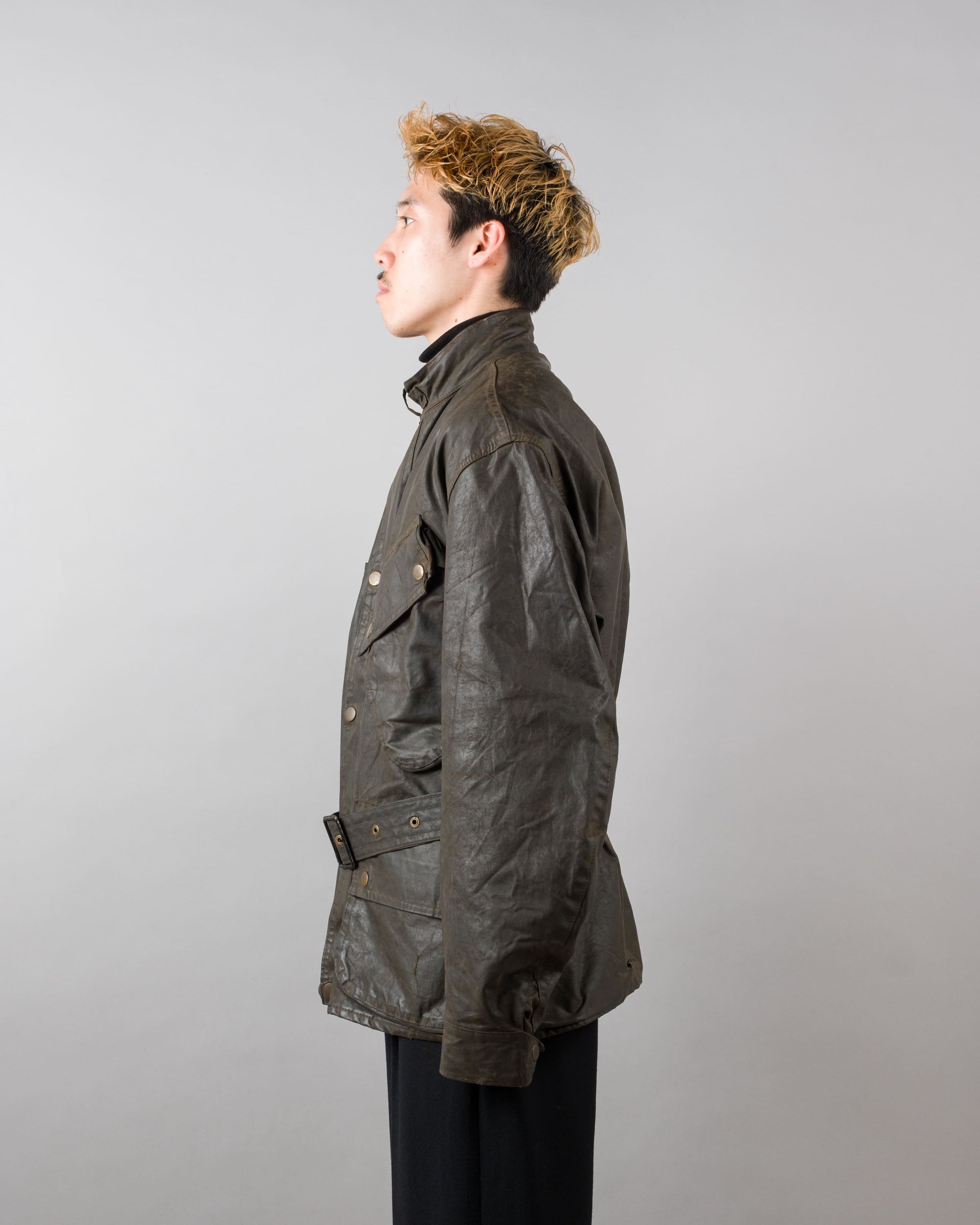 【~60's】Vintage Barbour Waxed Cotton Jacket "INTERNATIONAL SUIT" White Label Size.44