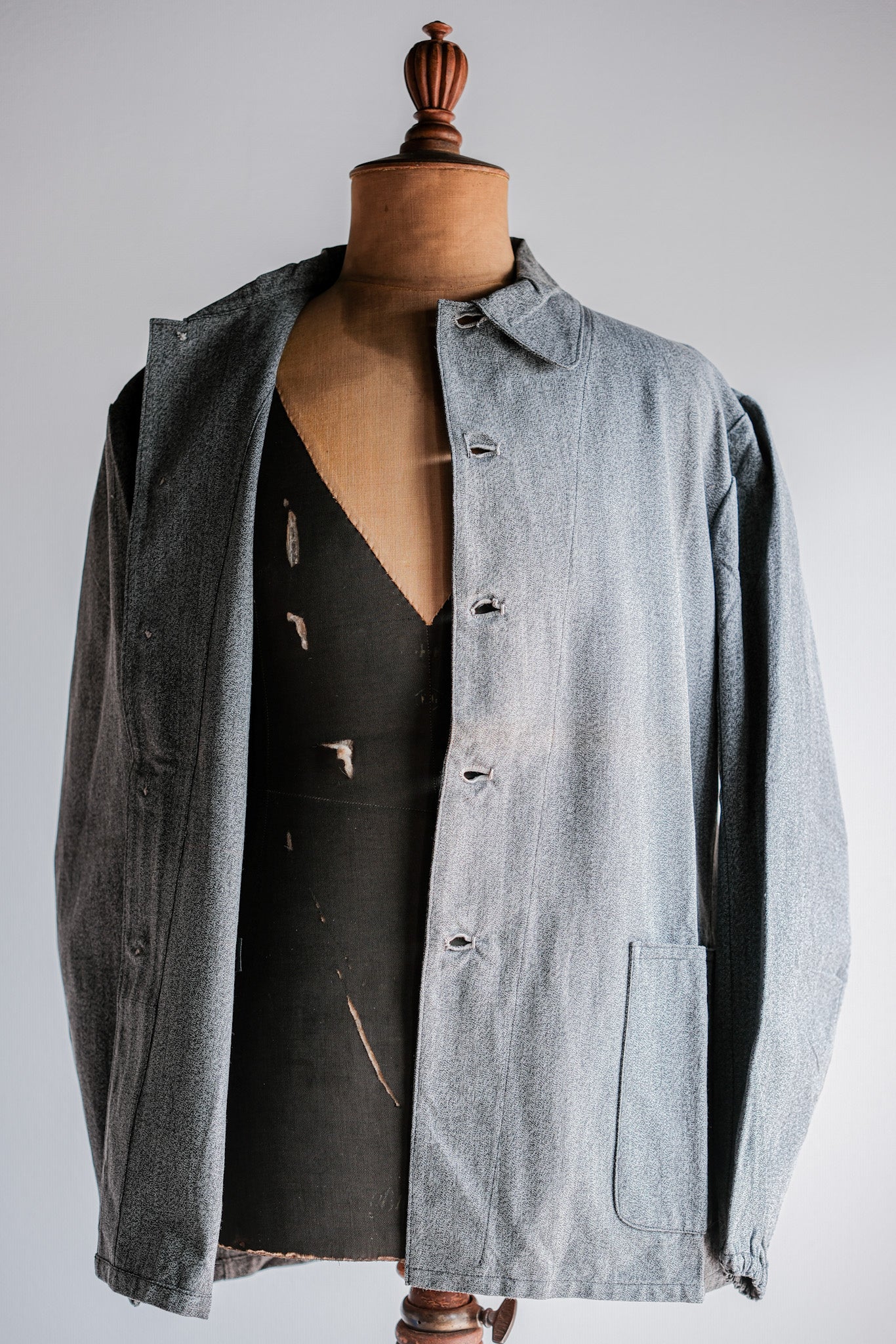 ［~10's］WWⅠ Royal Italian Army Salt & Pepper Cotton Work Jacket