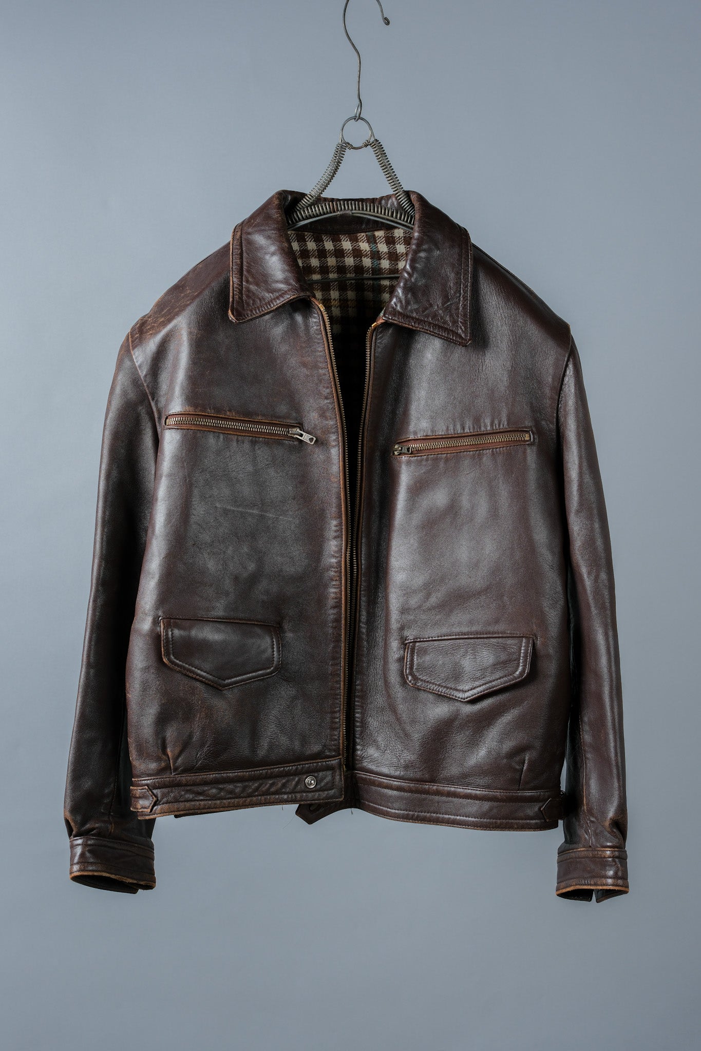 【~50's】French Vintage Hartmann Type Motorcycle Leather Jacket