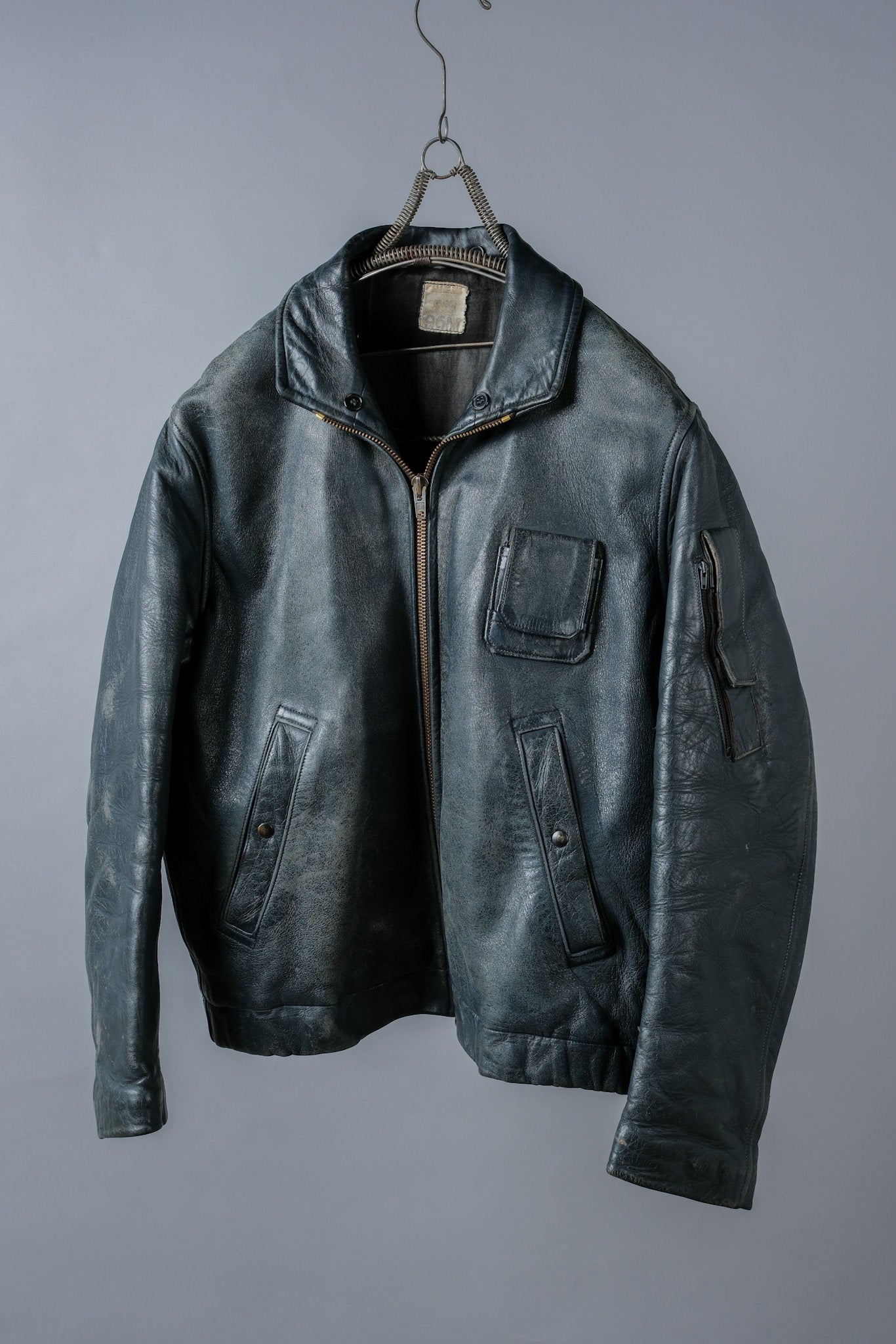 ［~70's］French Air Force Pilot Leather Jacket Size.96M