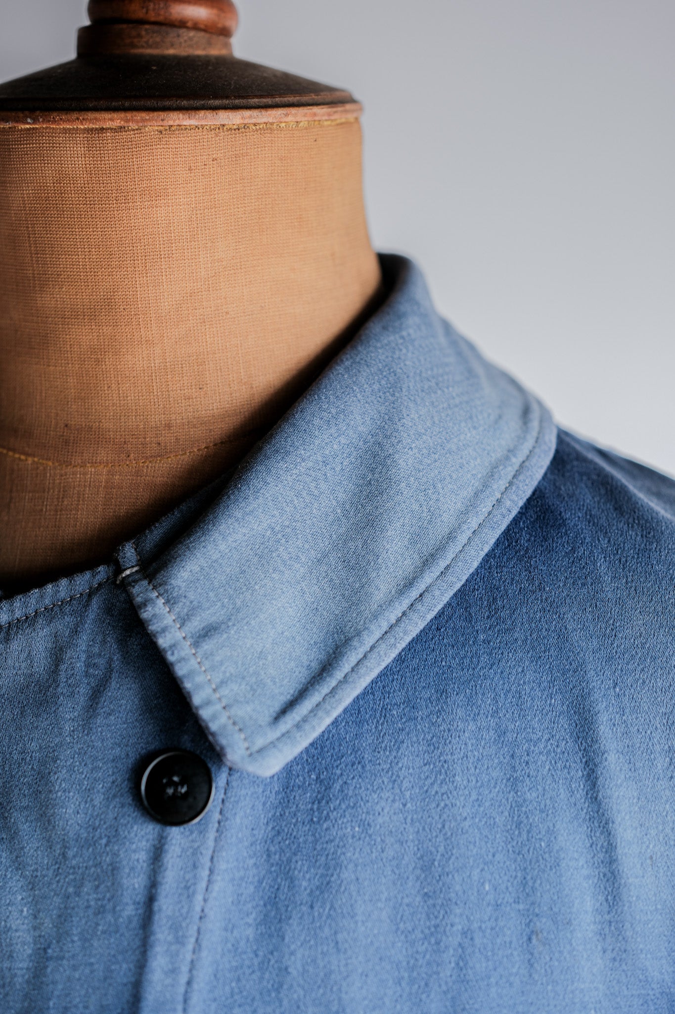 ［~20's］French Vintage Blue Moleskin Double Breasted Work Jacket "Adolphe Lafont"