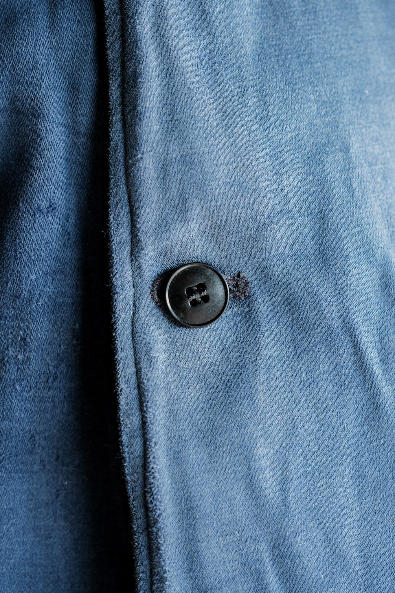 【~20's】French Vintage Blue Moleskin Double Breasted Work Jacket "Adolphe Lafont"