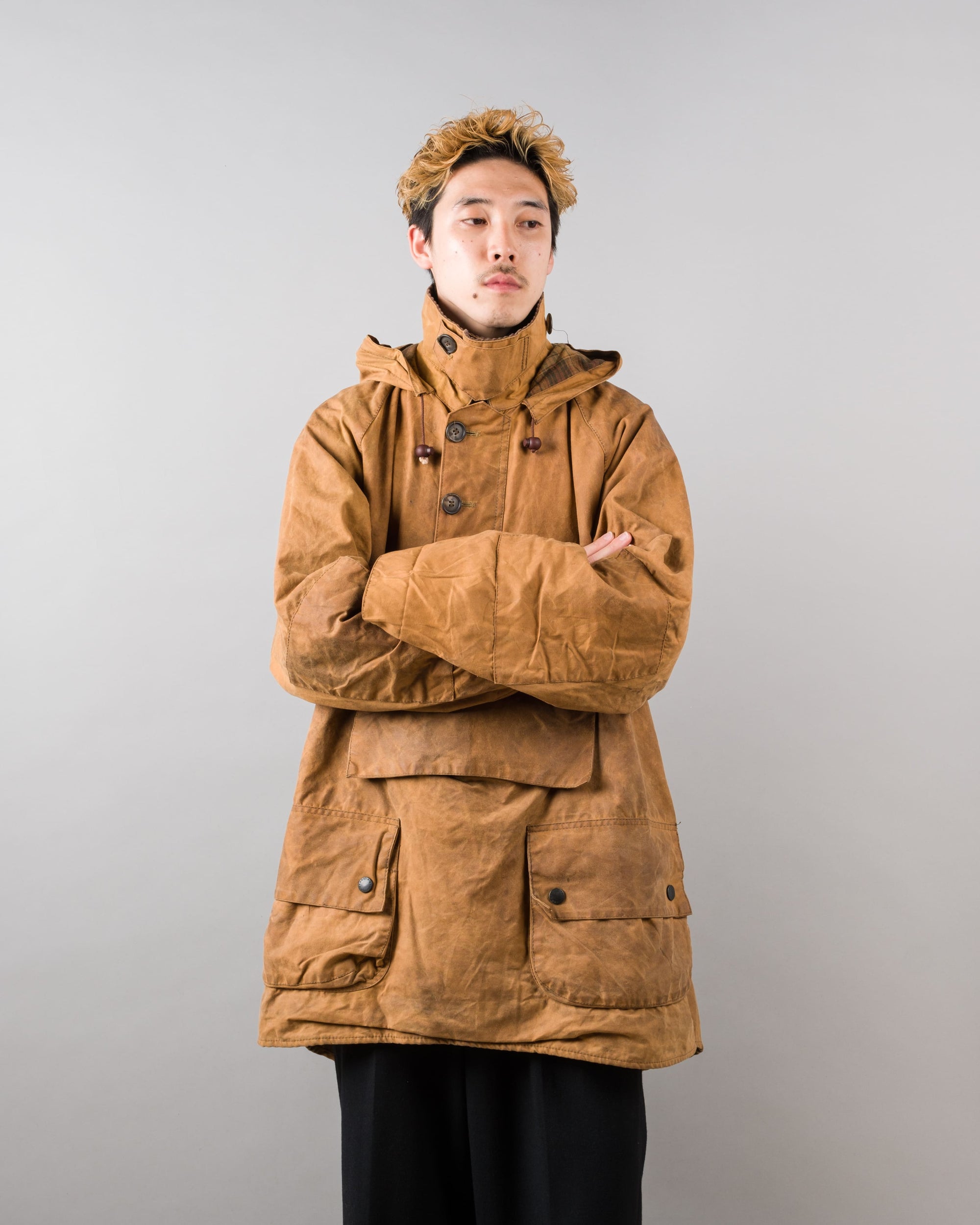 ［~90’s］Vintage Barbour Waxed Cotton Smock Jacket "LONGSHOREMAN" 3 Crest